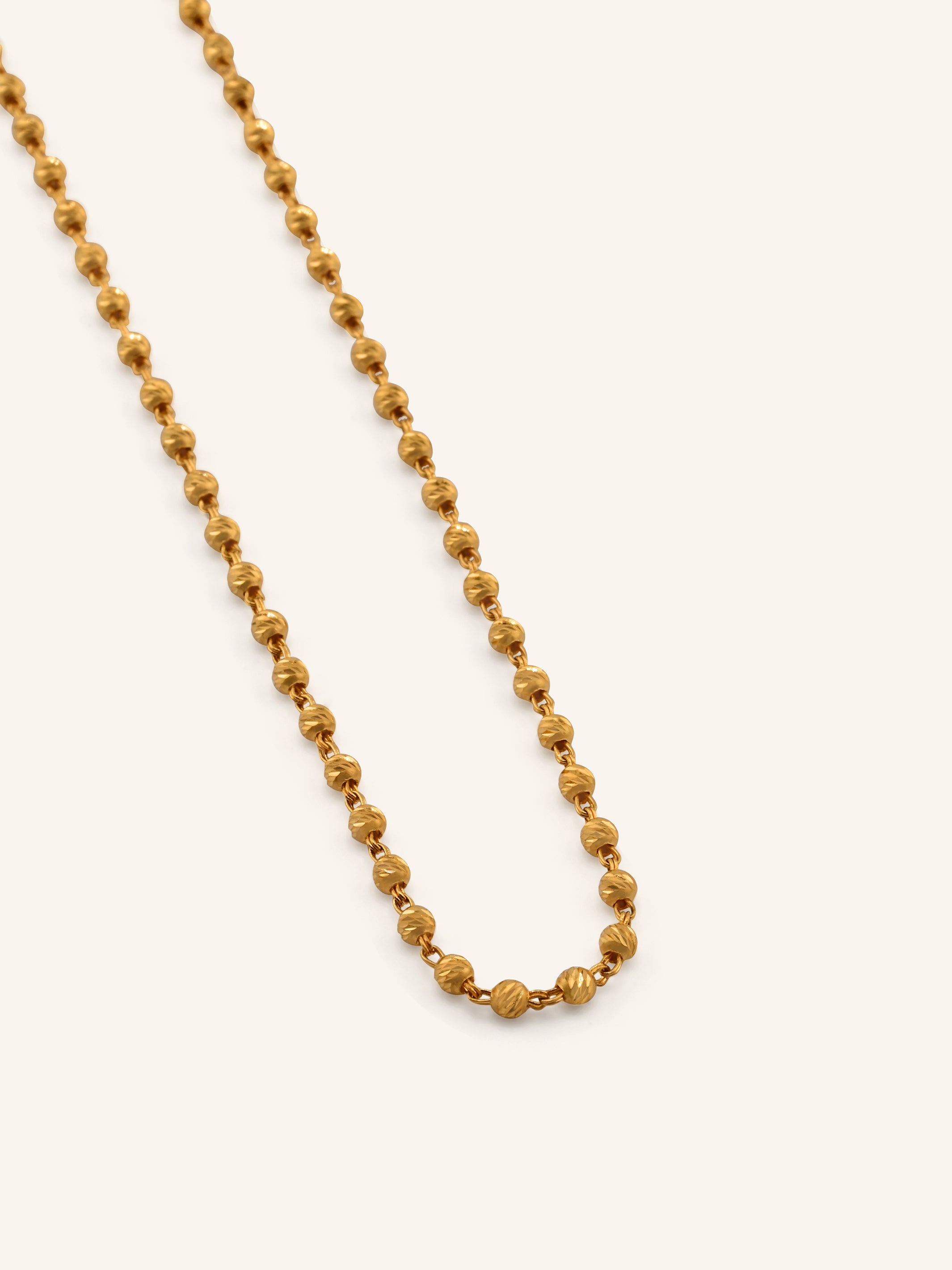 22ct Gold Ball Mala Long Fancy Chain