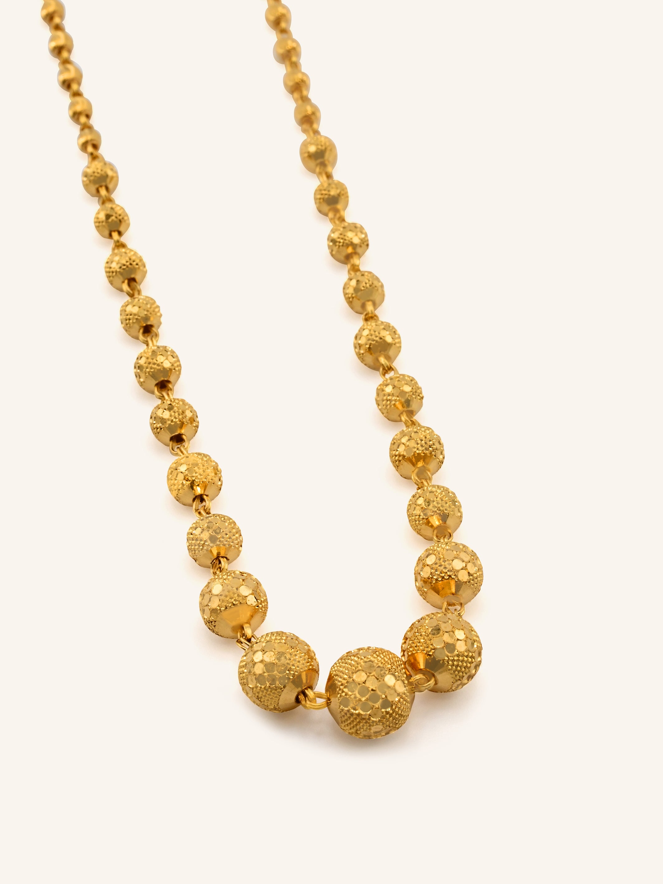 22ct Gold Graduating Ball Long Fancy Chain