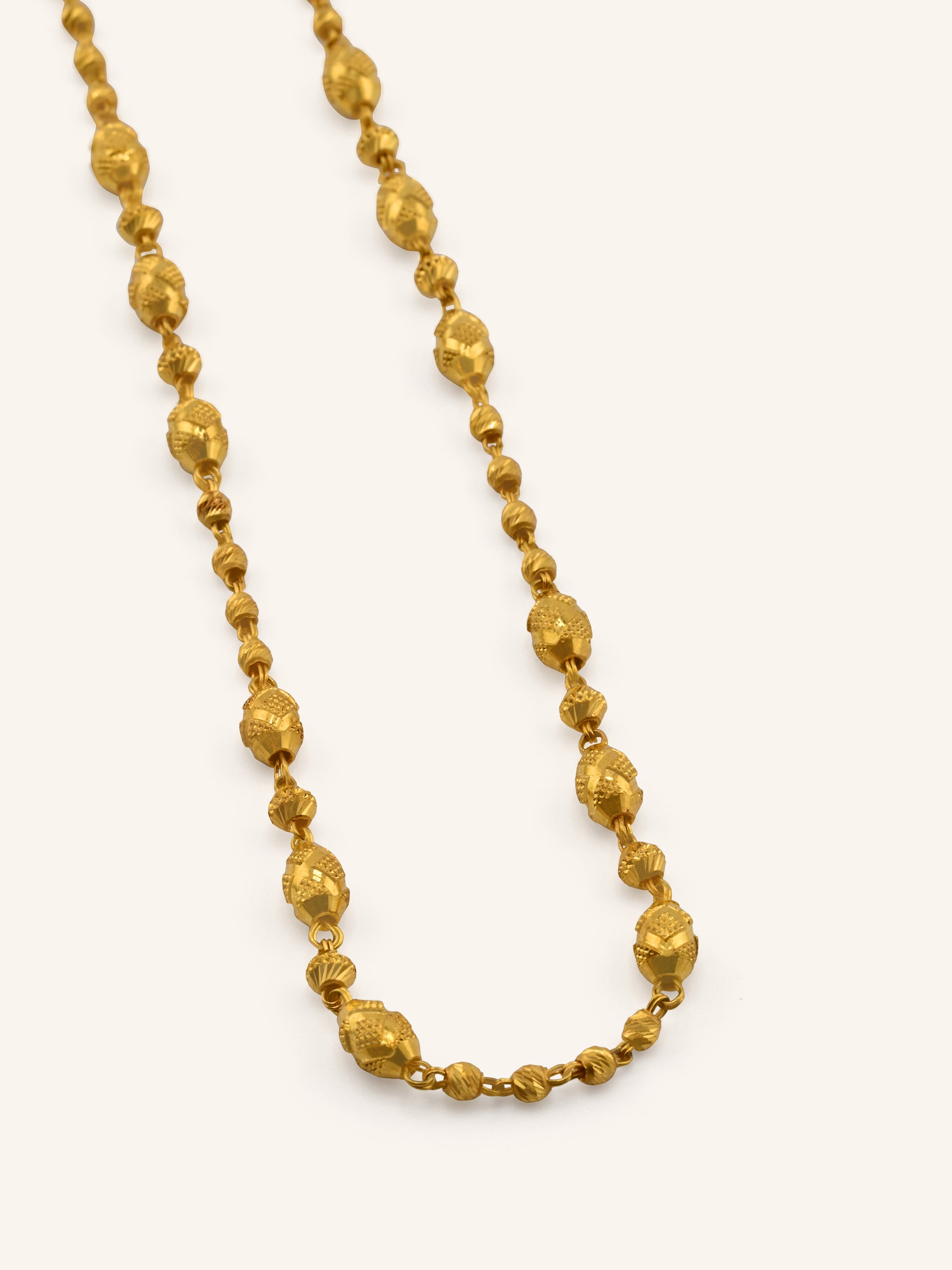 22ct Gold Ball Mala Long Fancy Chain