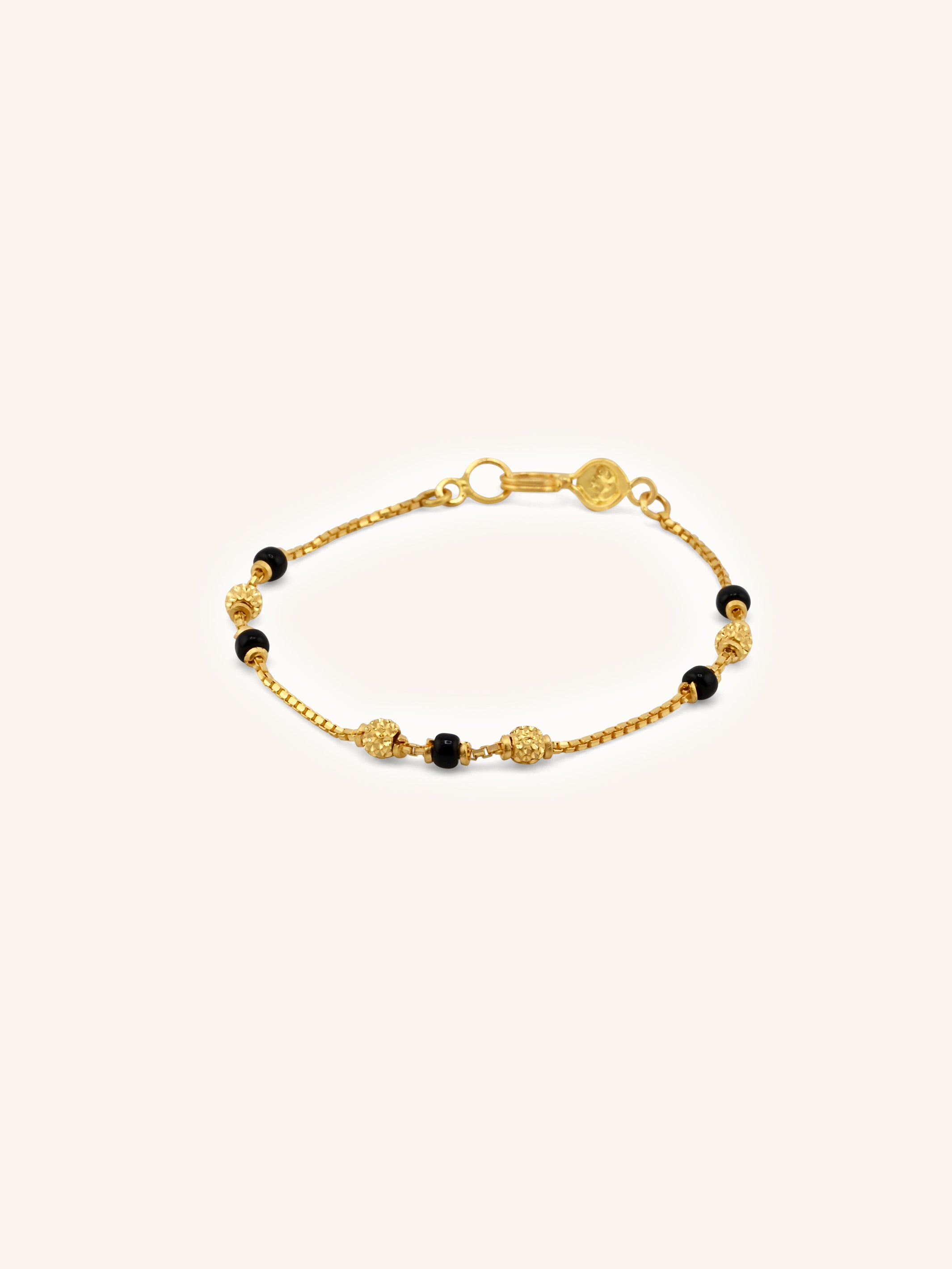 Precious 22ct Gold Balck Beads Baby Bracelet