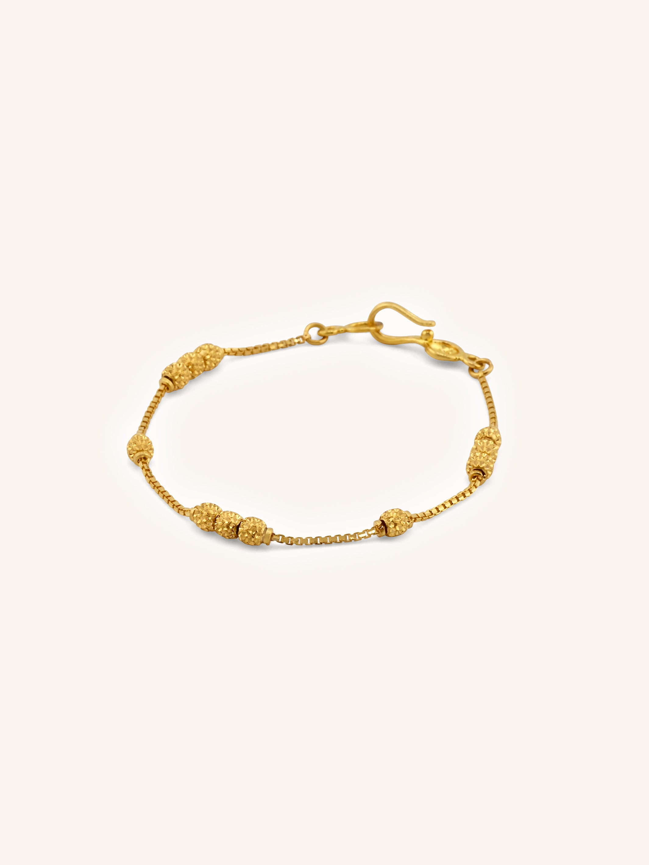Elegant 22ct Gold Ball Baby Bracelet