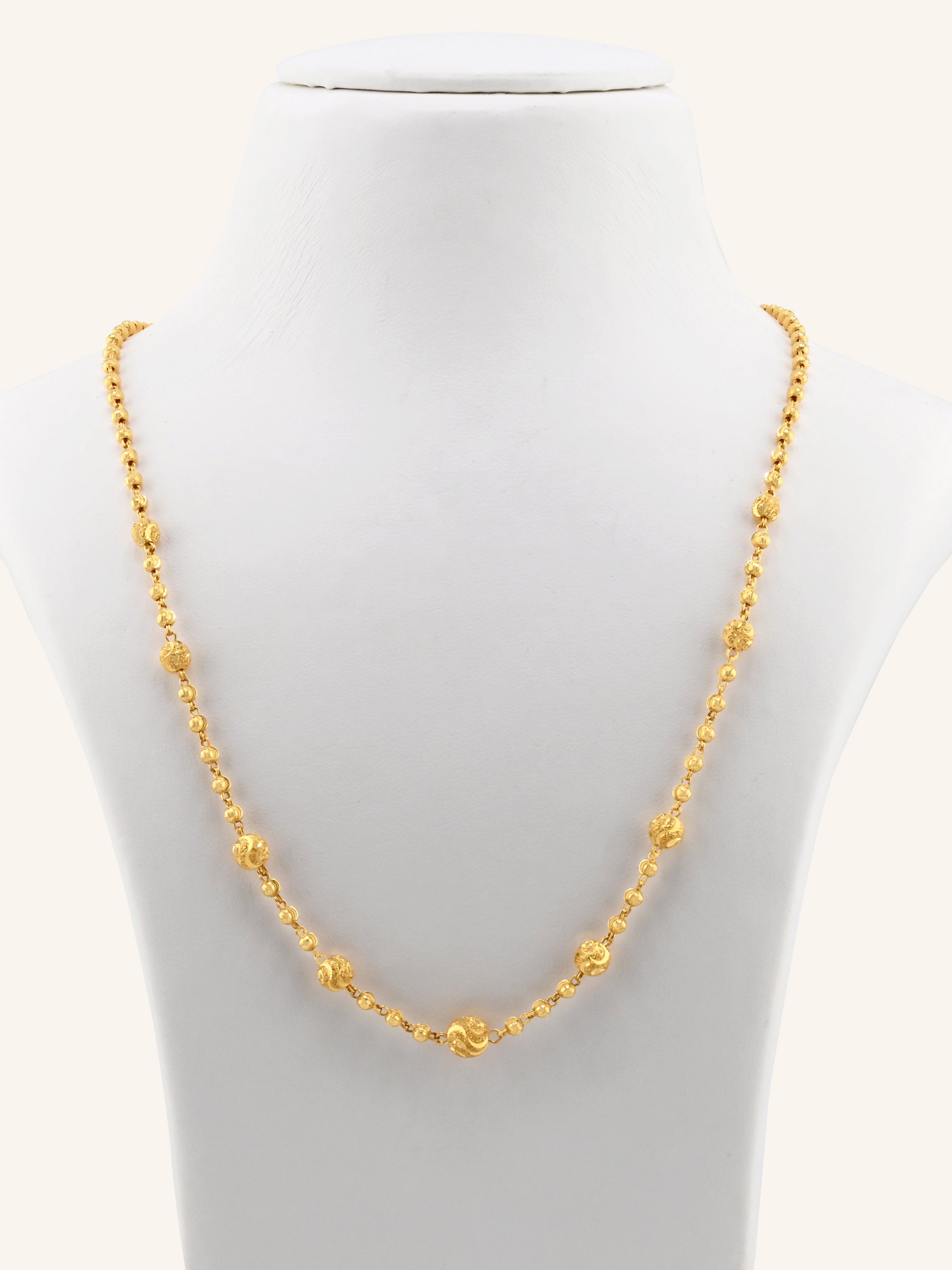 22ct Gold Ball Mala Fancy Chain