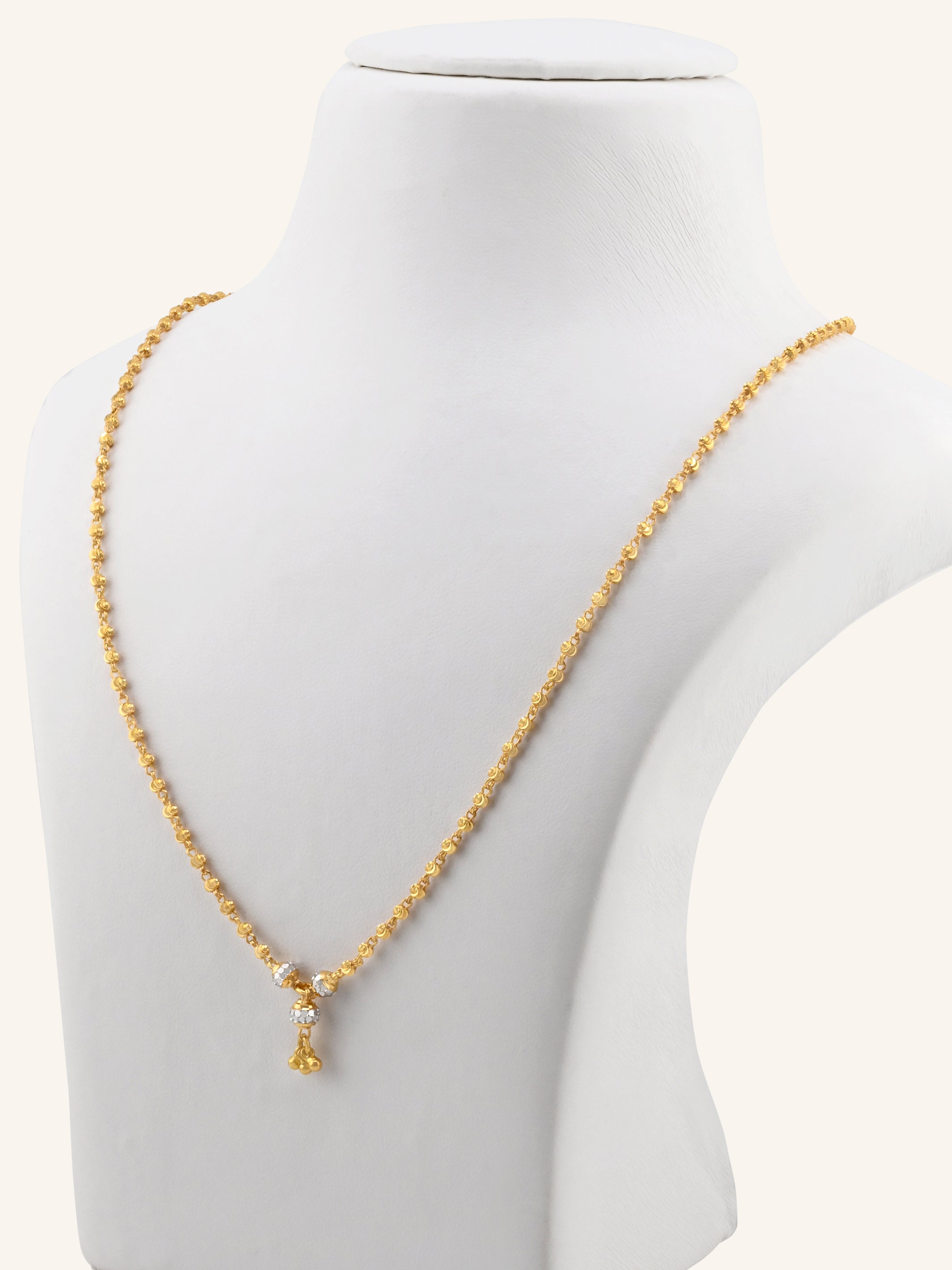 22ct Gold Two Tone Ball Chain