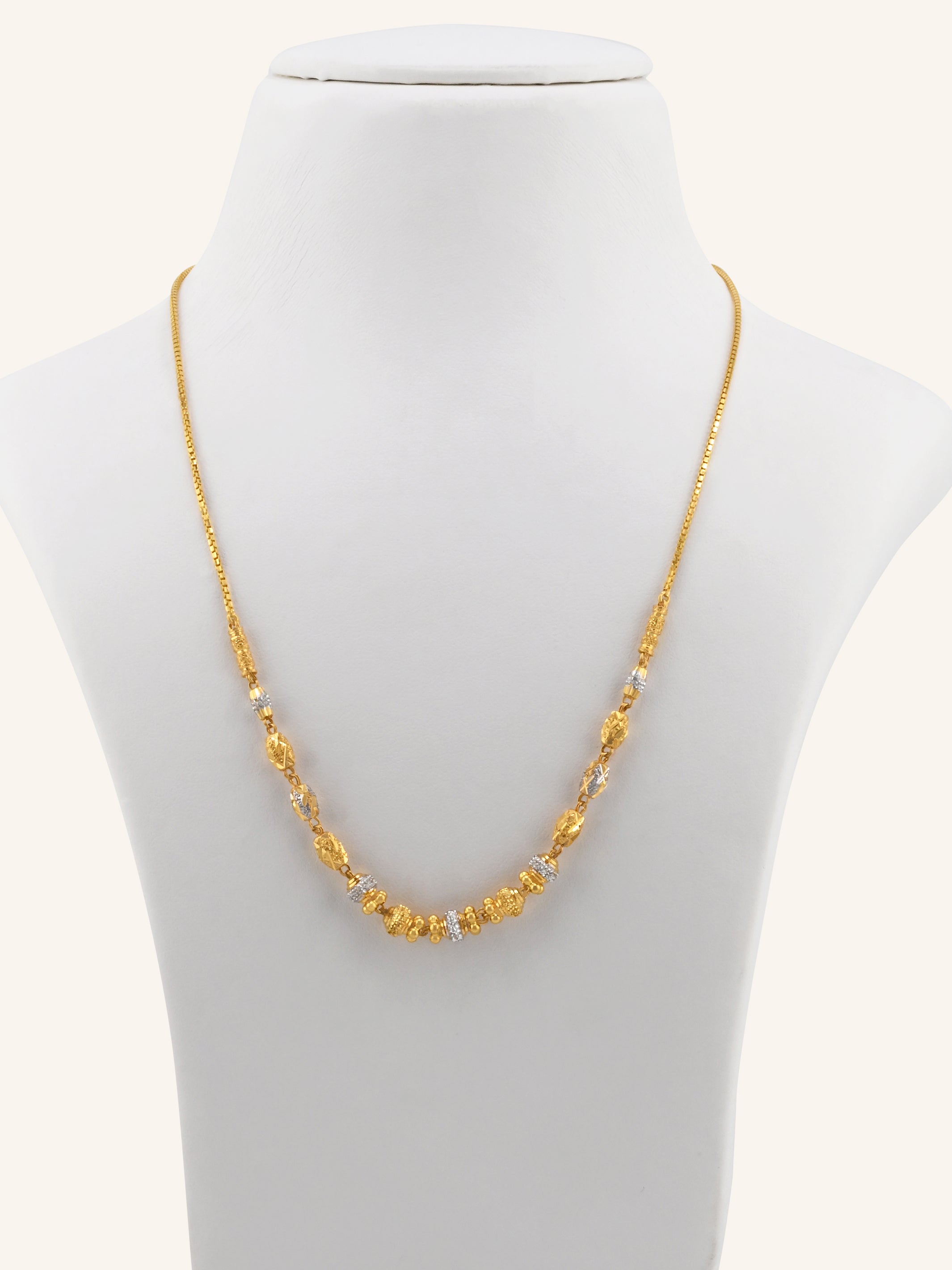 22ct Gold Two Tone Ball Chain