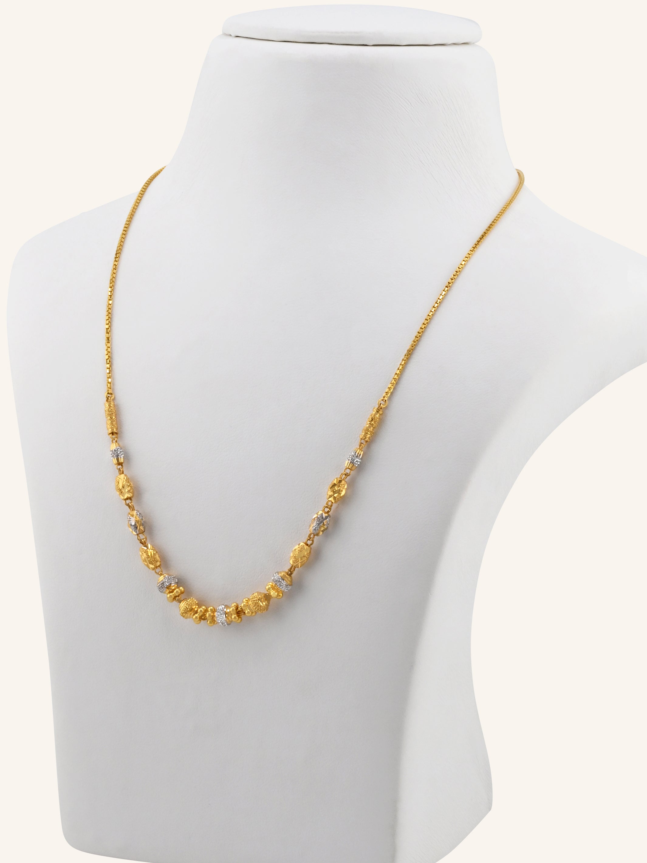 22ct Gold Two Tone Ball Chain