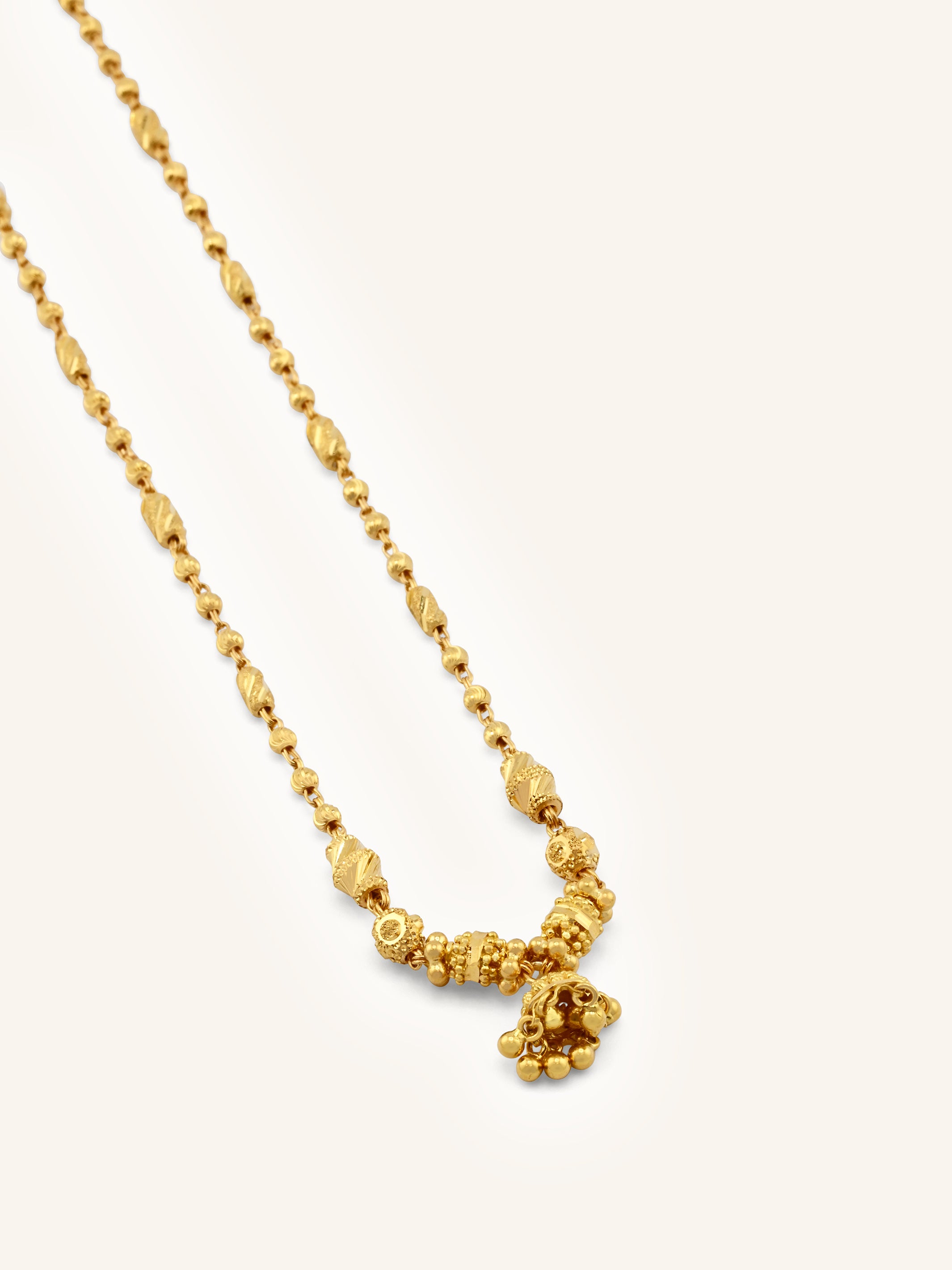 22ct Gold Jhumki Ball Mala Fancy Chain