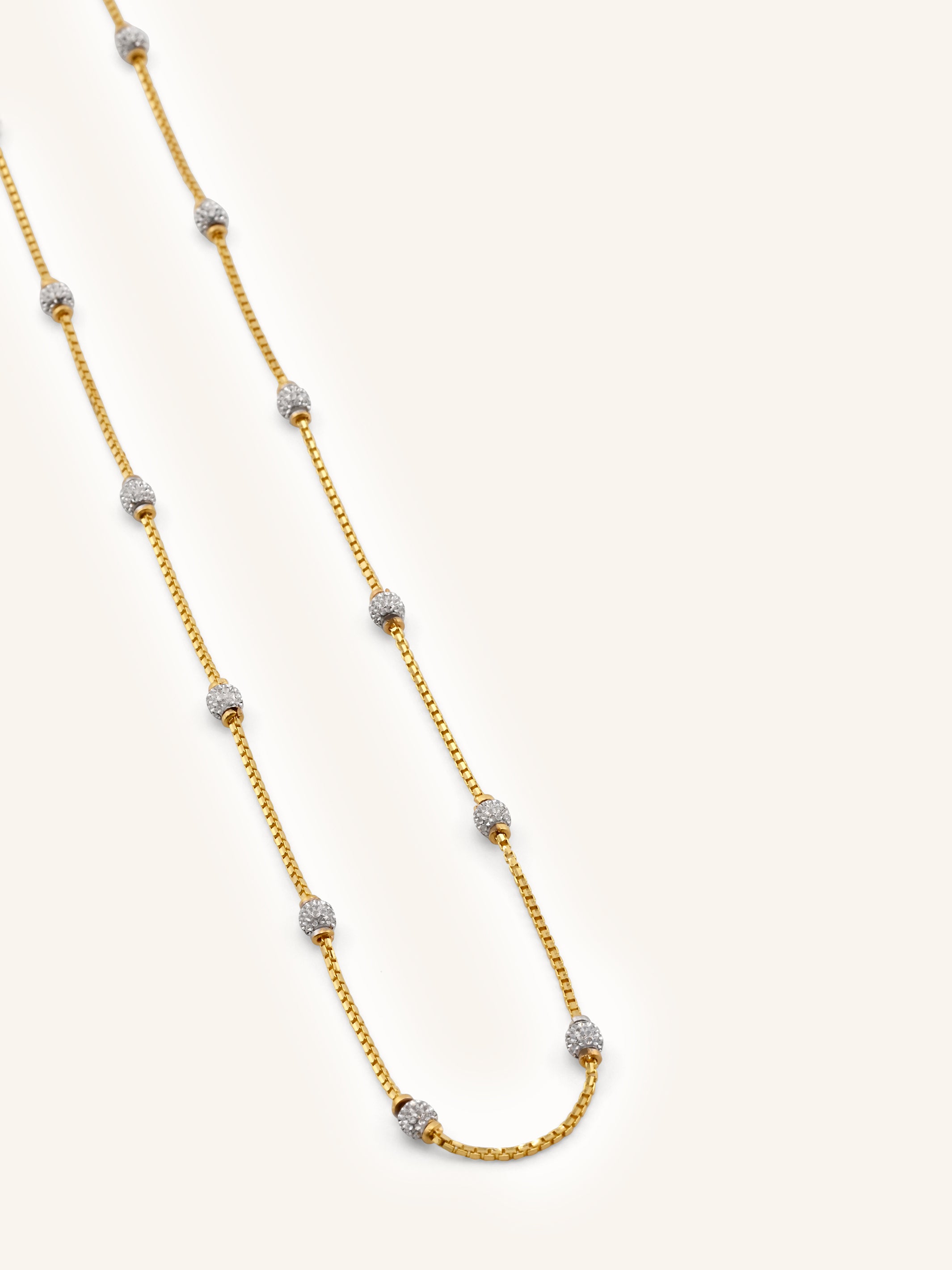22ct Gold Two Tone Ball Chain - 50 cm
