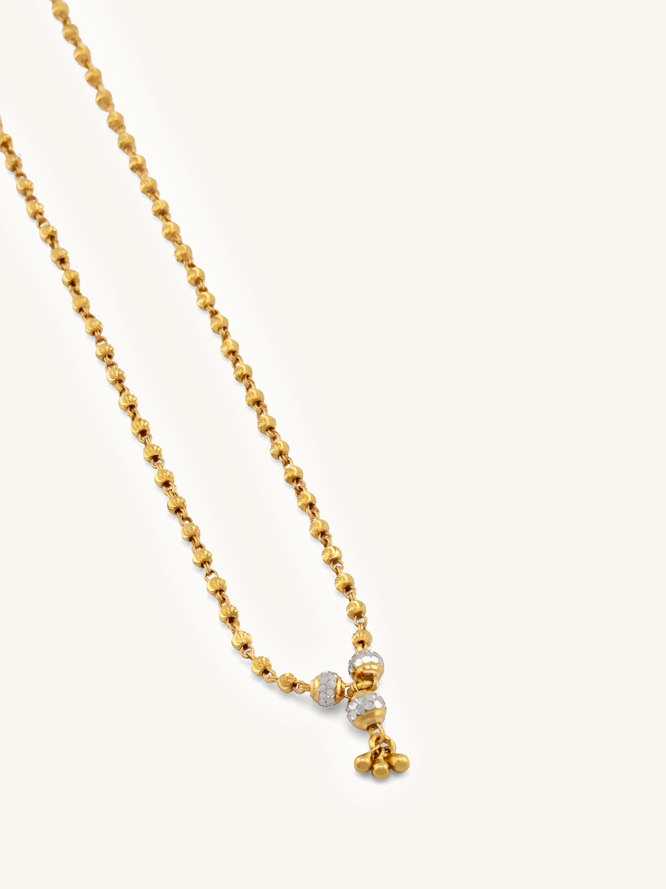 22ct Gold Two Tone Ball Chain