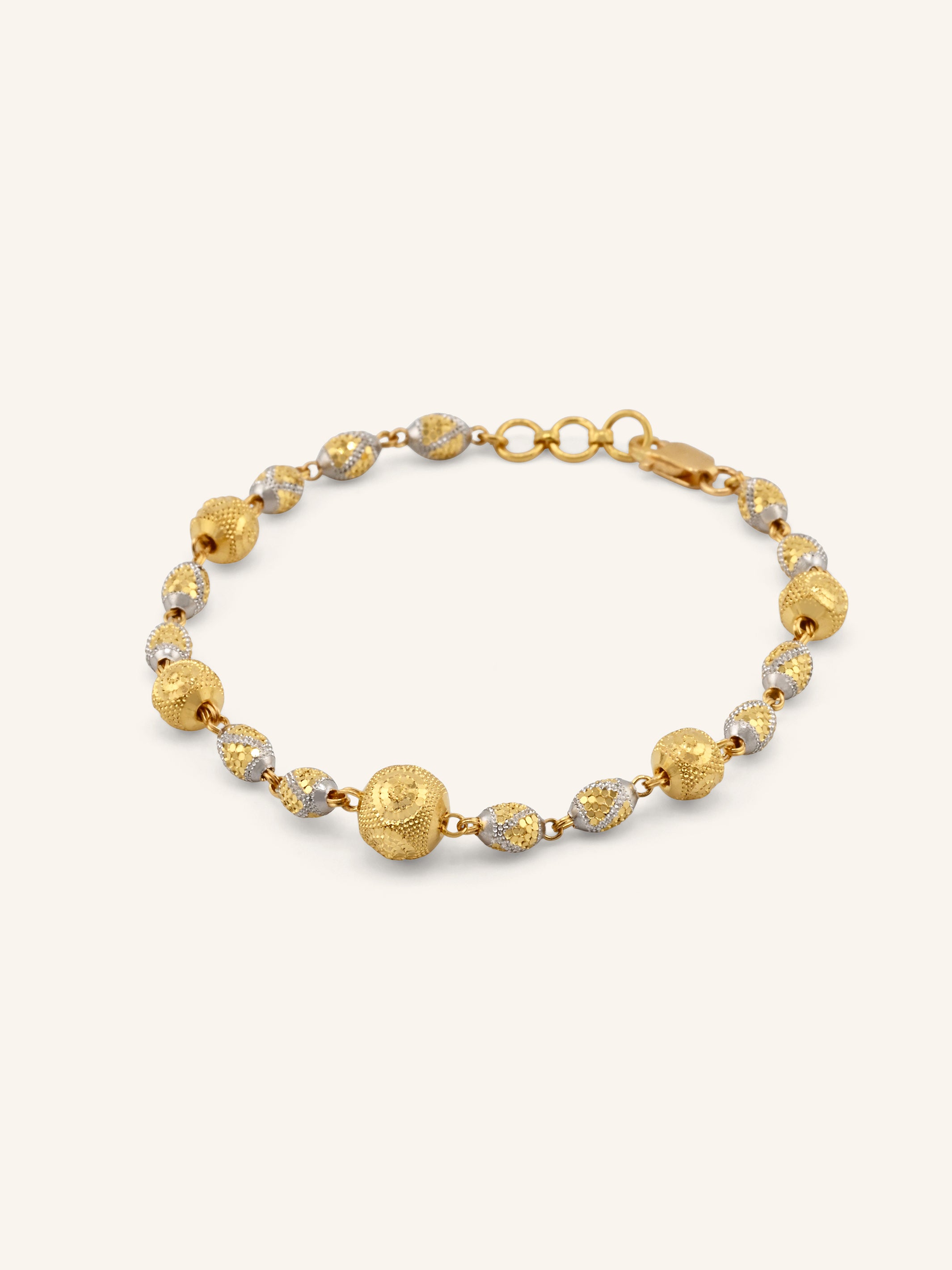 22ct Gold Two Tone Ball Bracelet