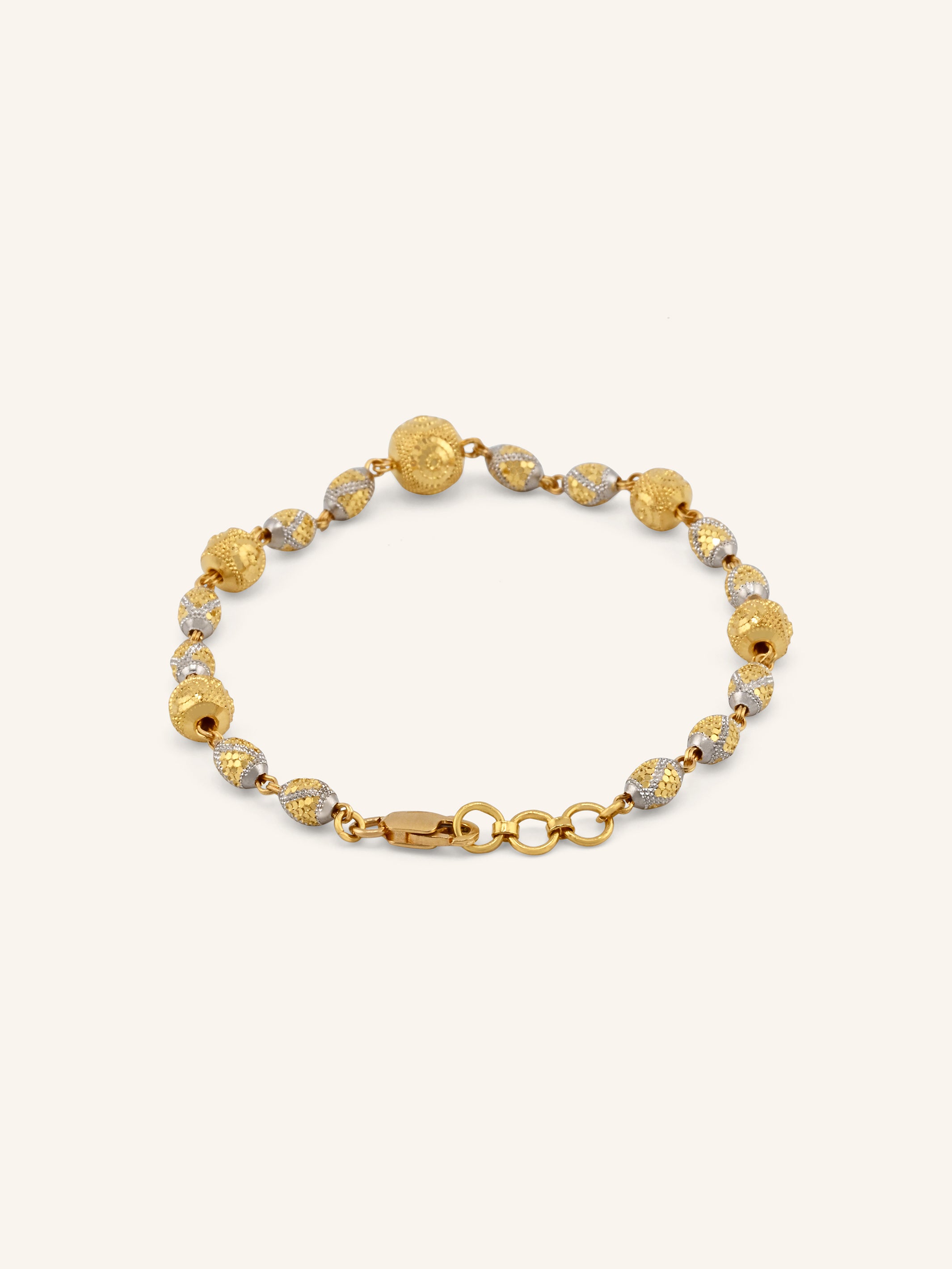 22ct Gold Two Tone Ball Bracelet