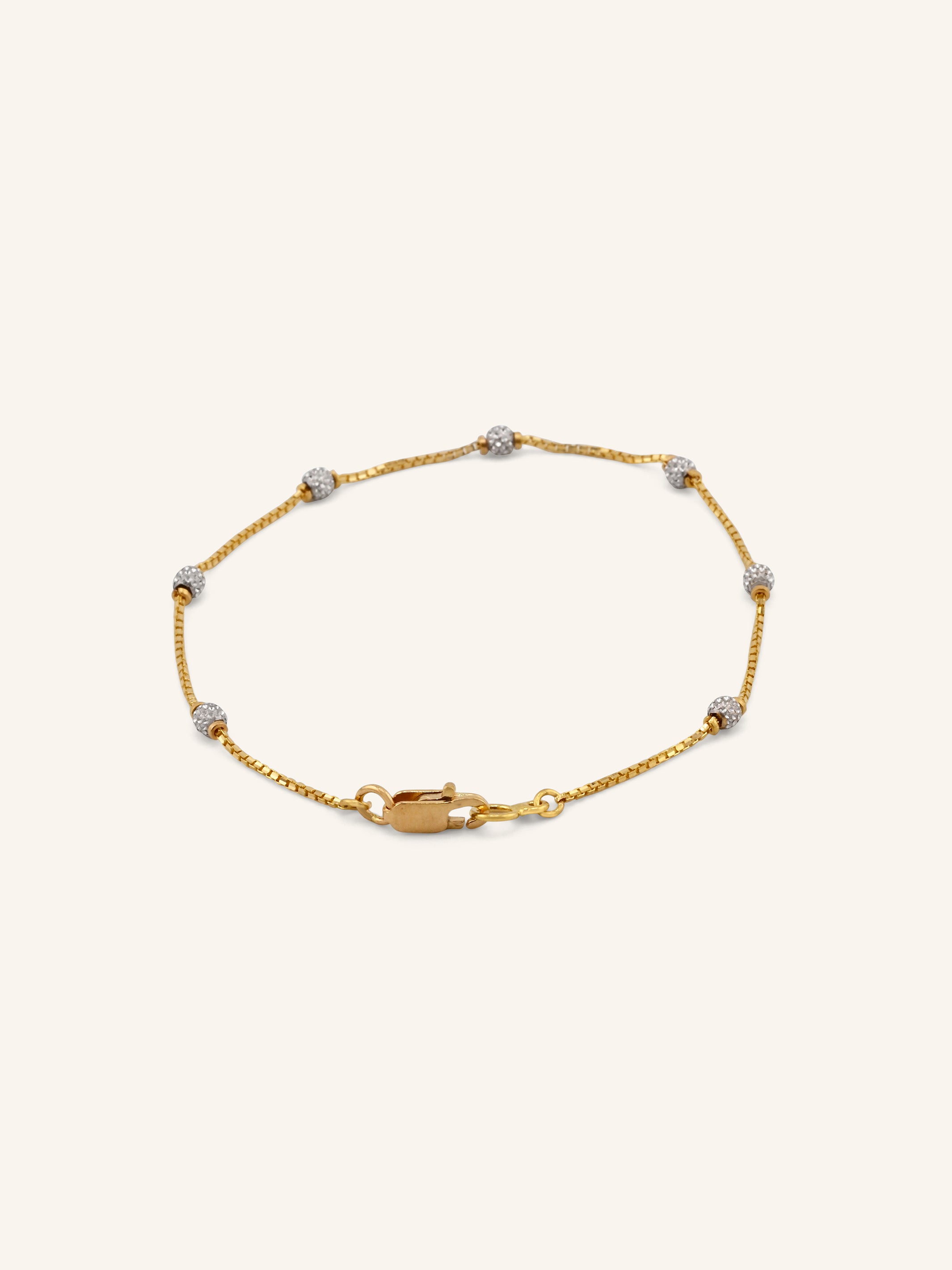 22ct Gold Two Tone Ball Bracelet