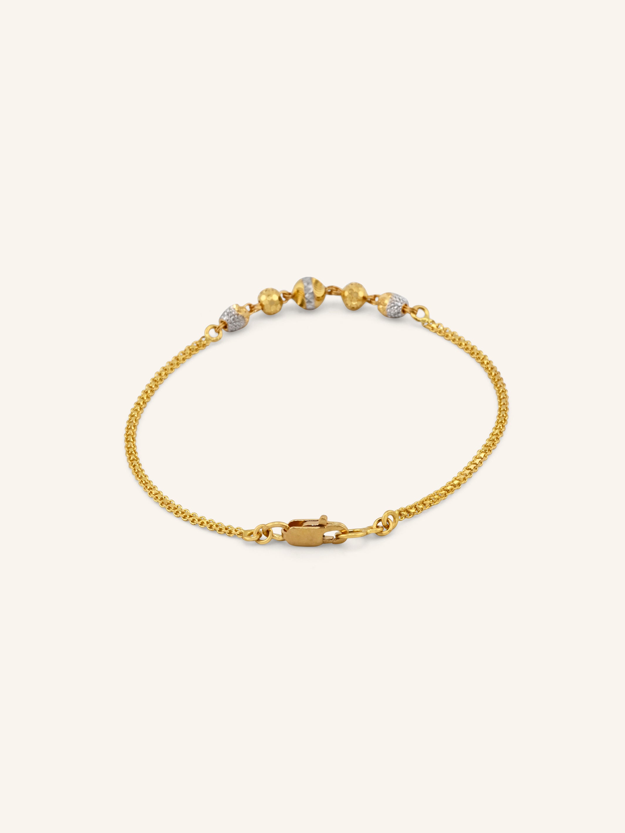 22ct Gold Two Tone Ball Bracelet