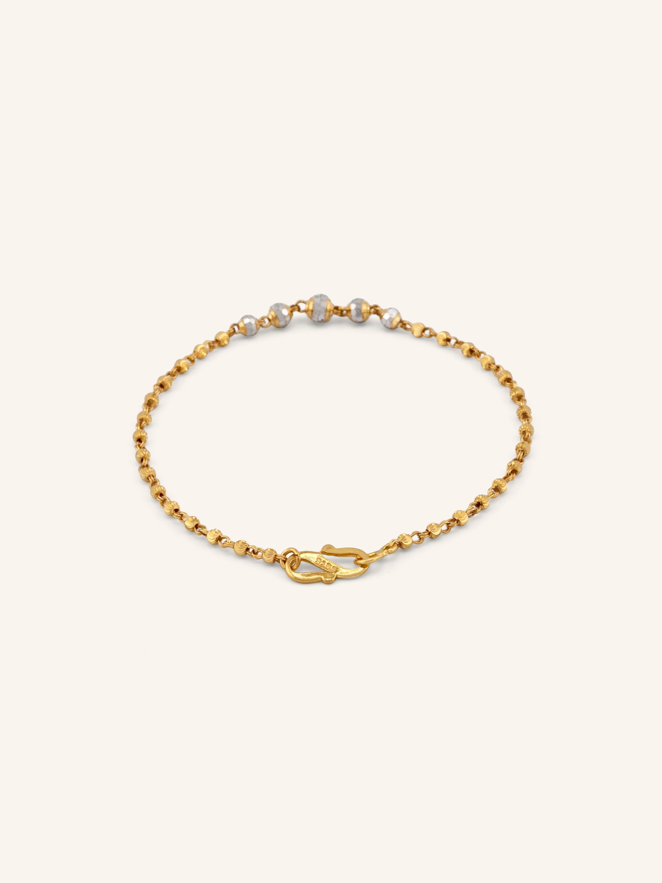 22ct Gold Two Tone Ball Bracelet