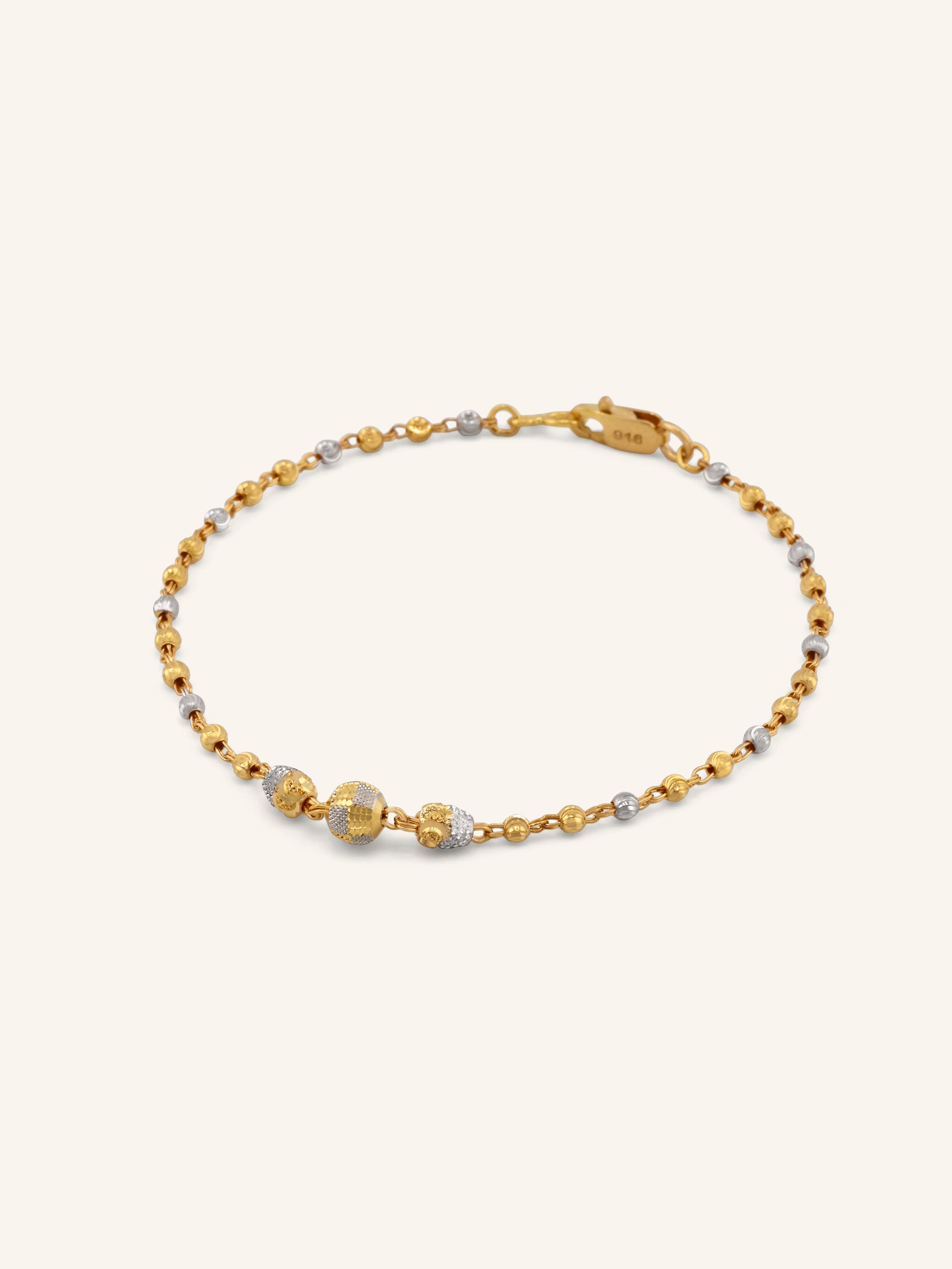 22ct Gold Two Tone Ball Bracelet