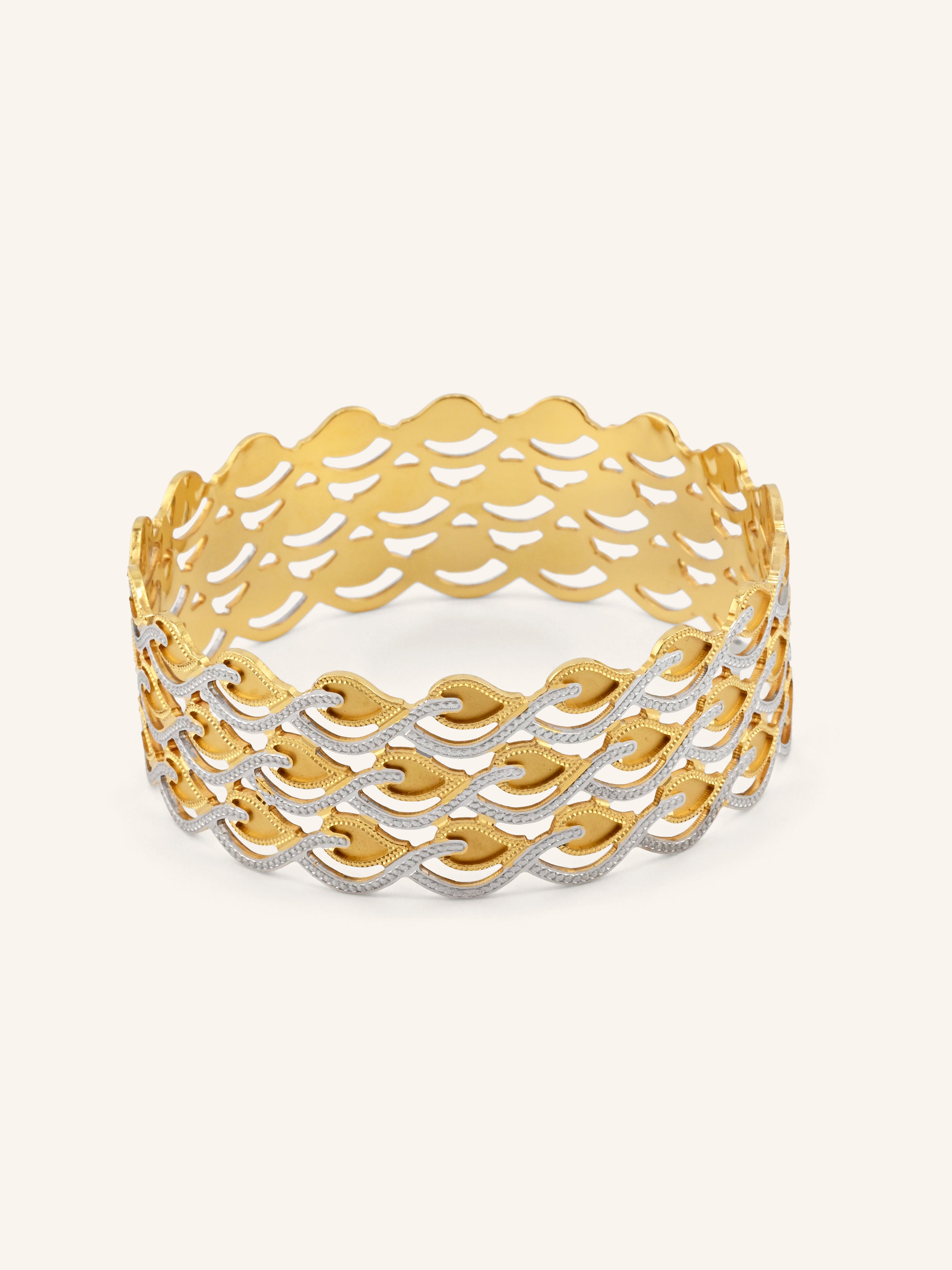 22ct Gold Two Tone 1 Piece Bangle
