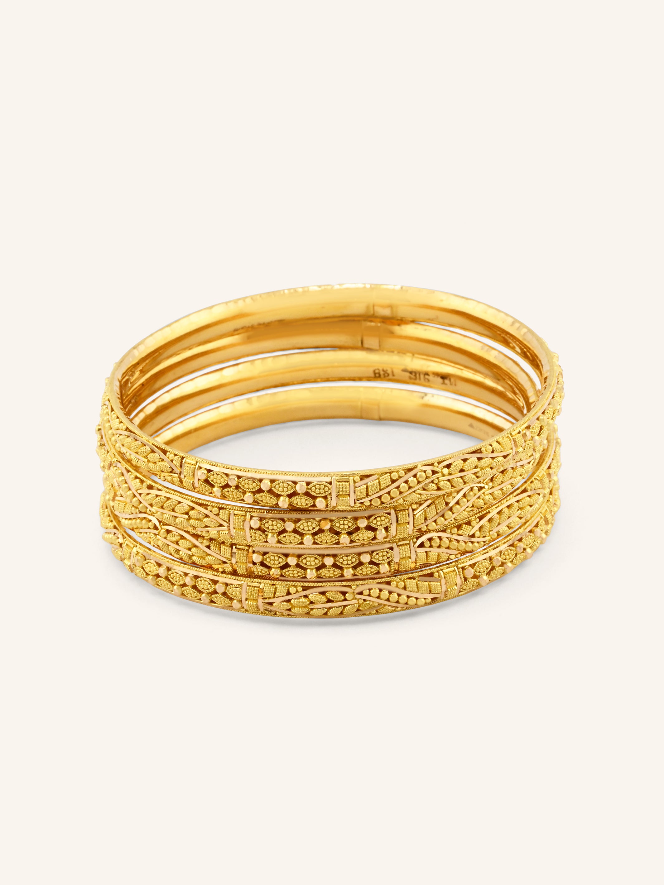 22ct Gold Filigree 6 Piece Bangles