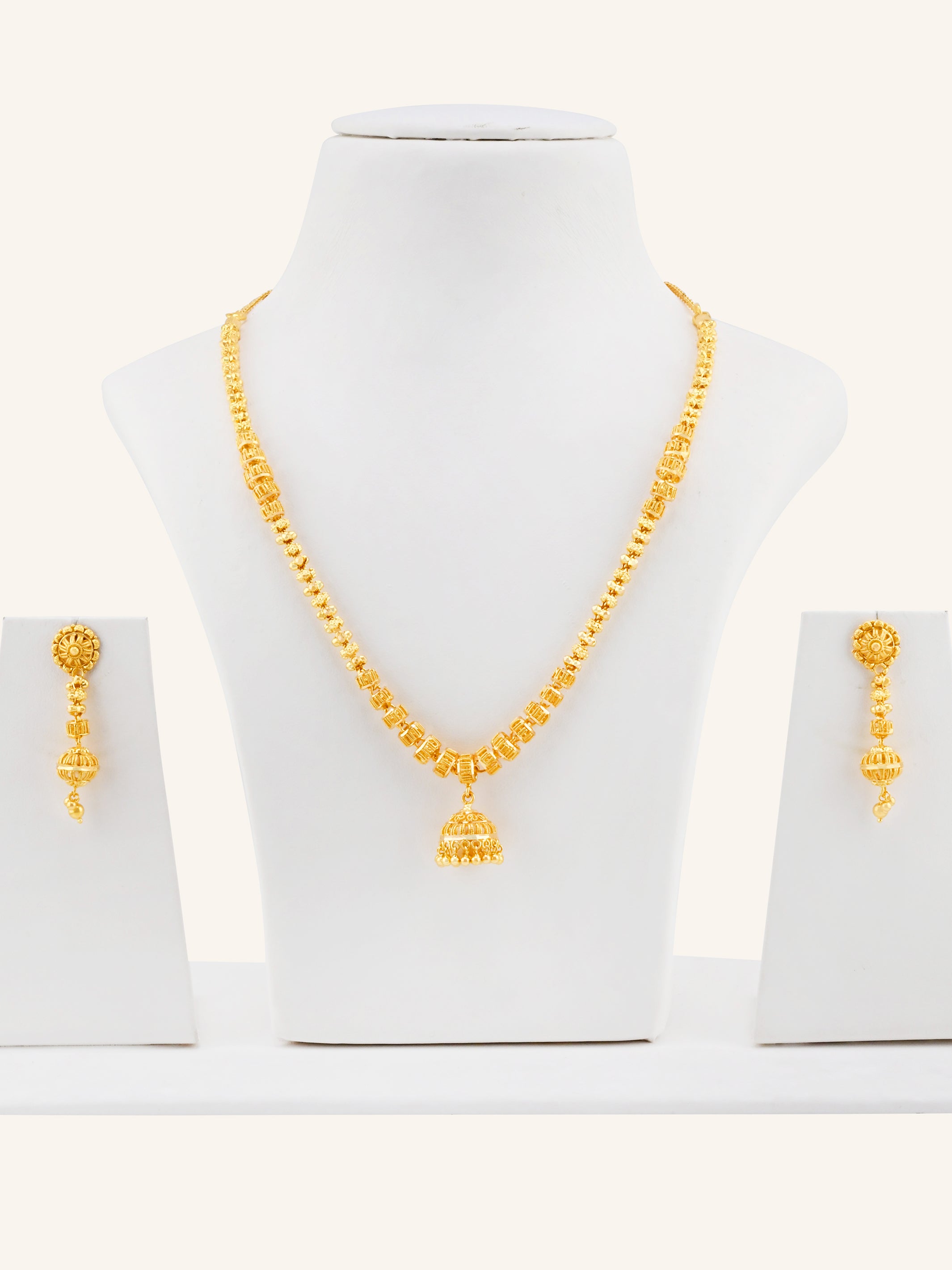 22ct Gold Jhumki Necklace Set