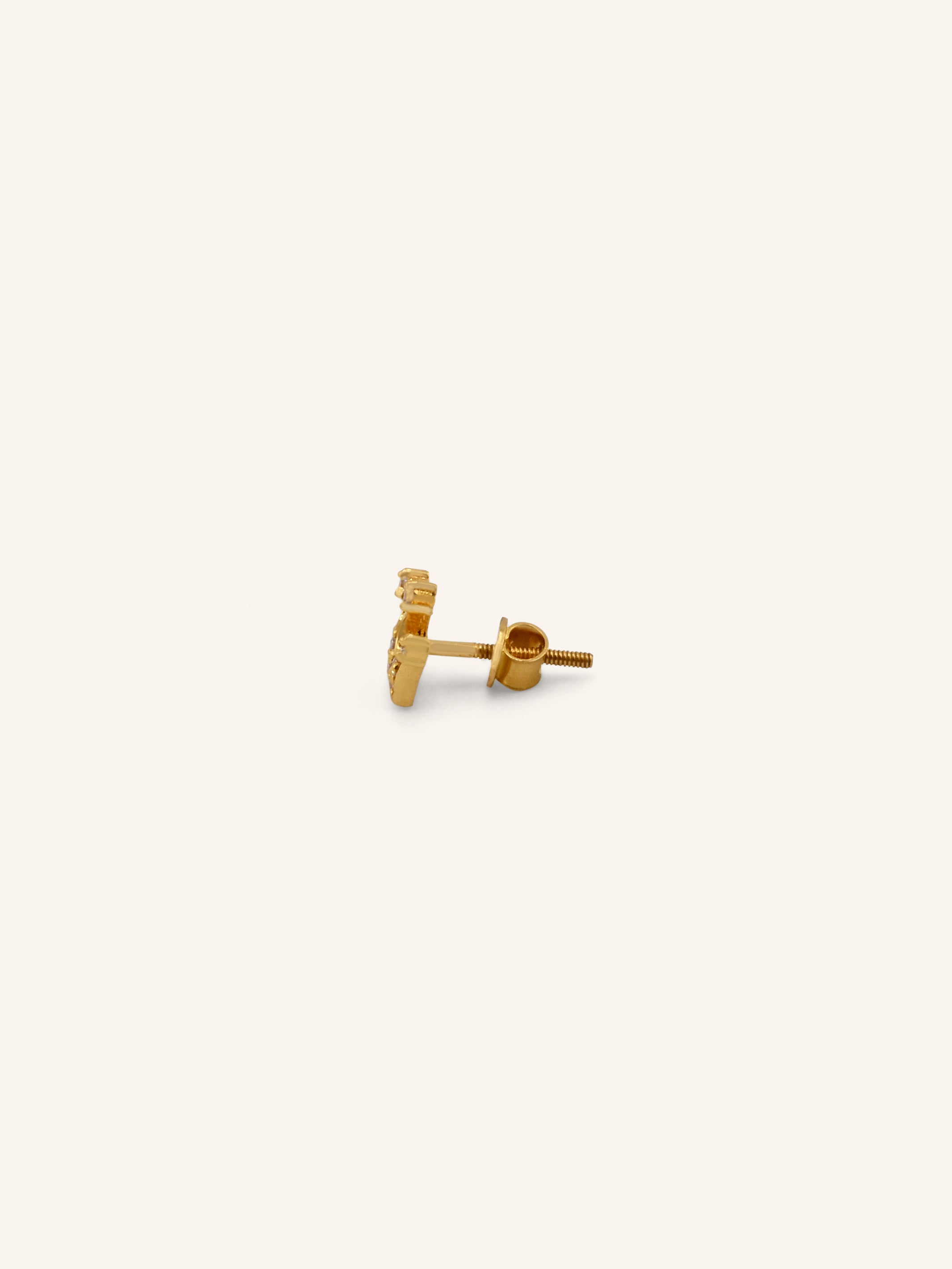 22ct Gold CZ Stud Earrings