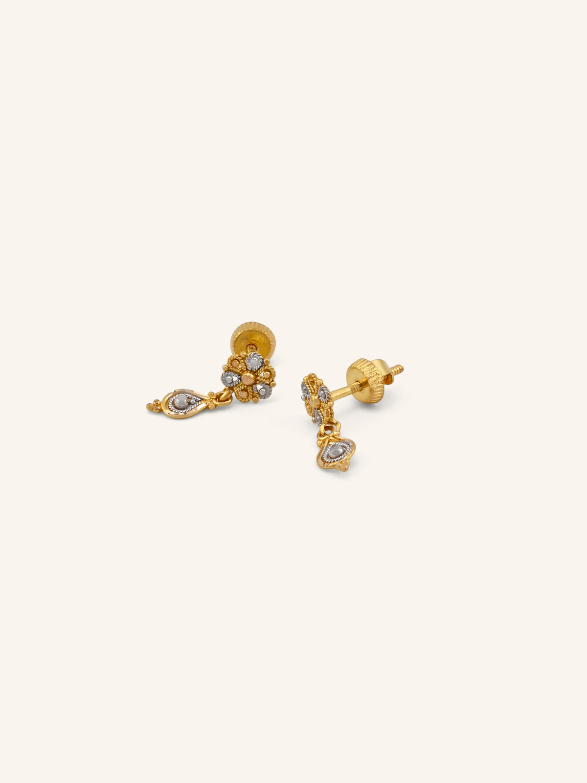 22ct Gold Two Tone Earrings