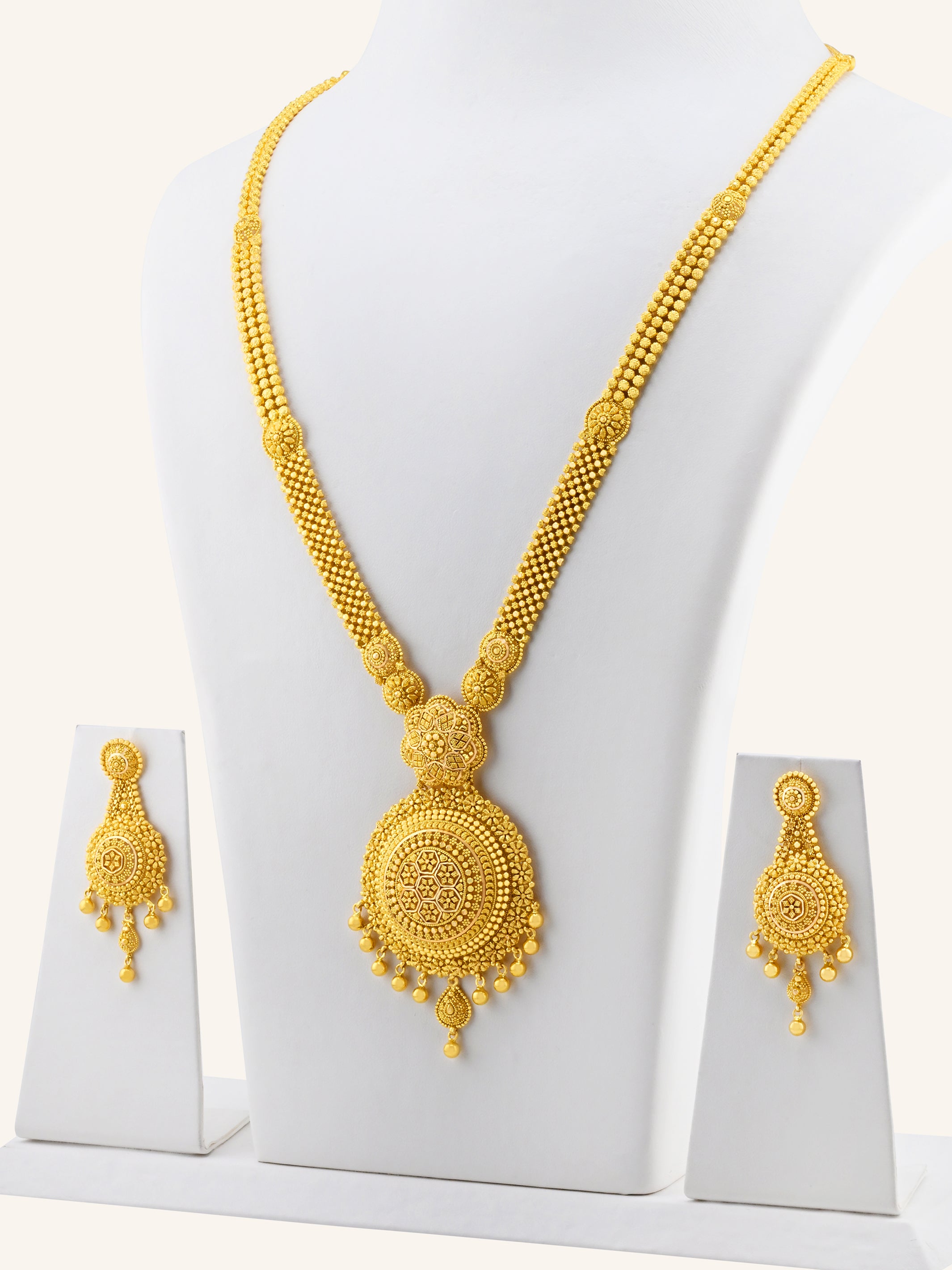 22ct Gold Long Necklace Set