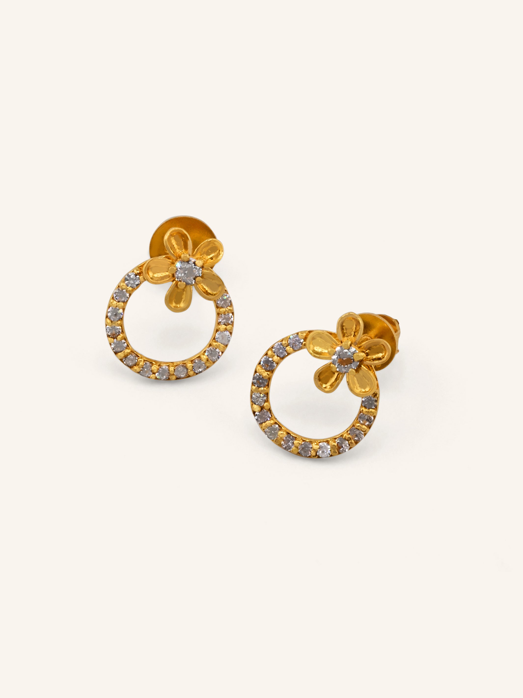 22ct Gold CZ Pendant Set