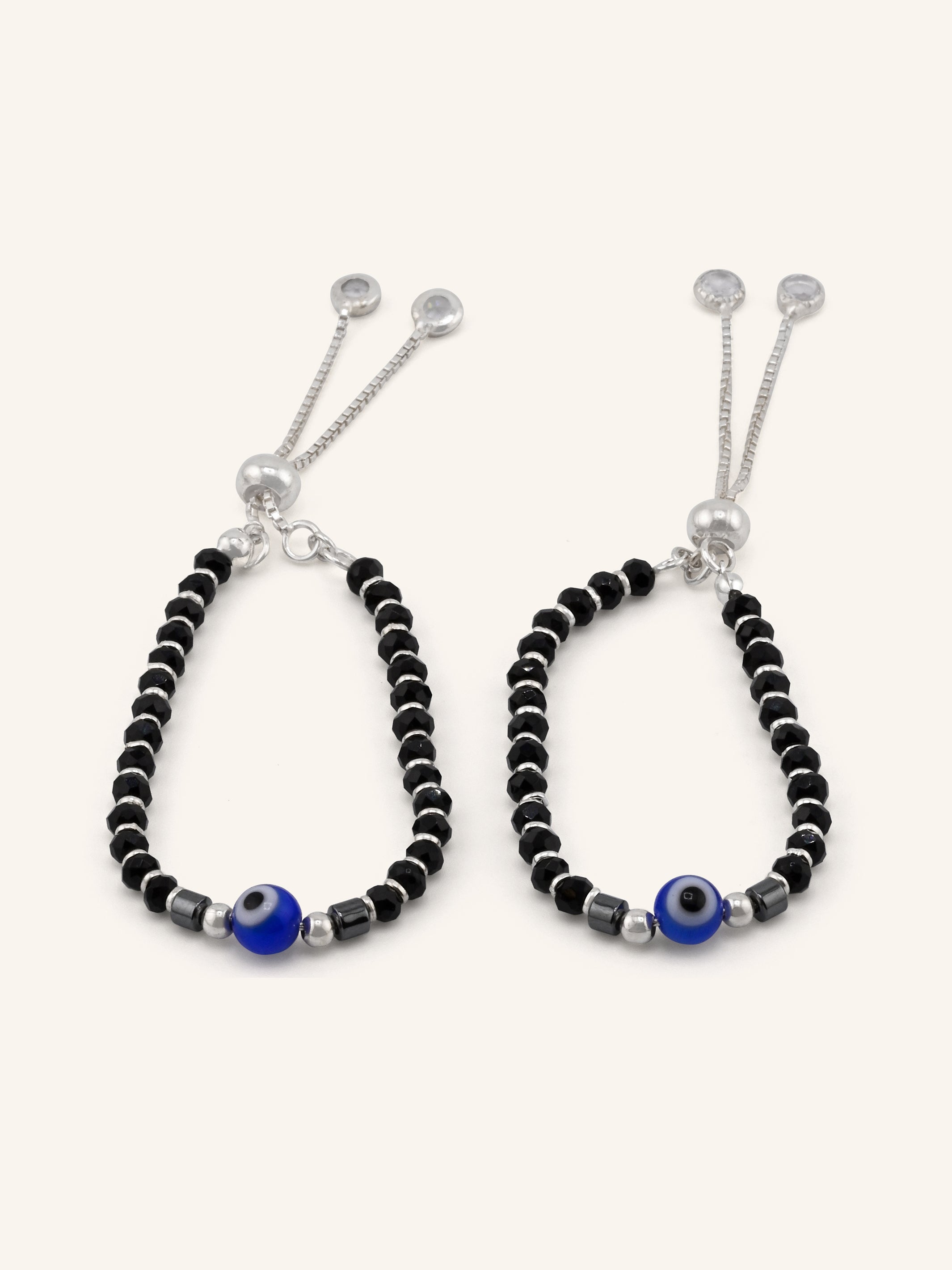 Sterling Silver Evil Eye Adjustable Baby Bracelet