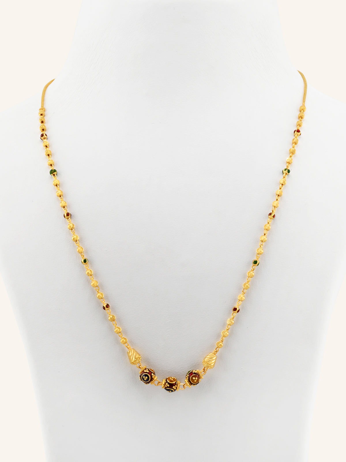 22ct Gold Meenakari Ball Chain