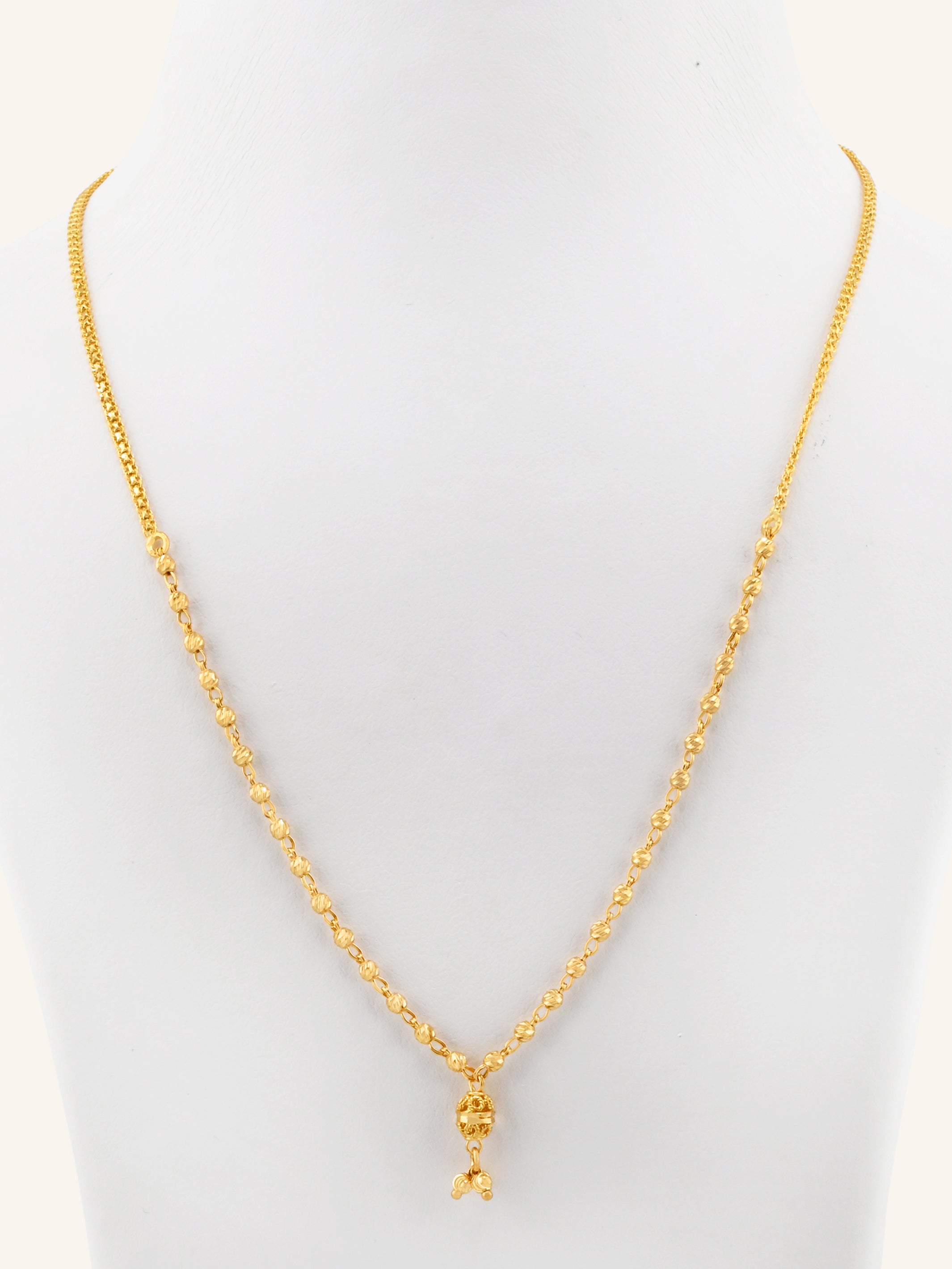 22ct Gold Ball Mala Fancy Chain