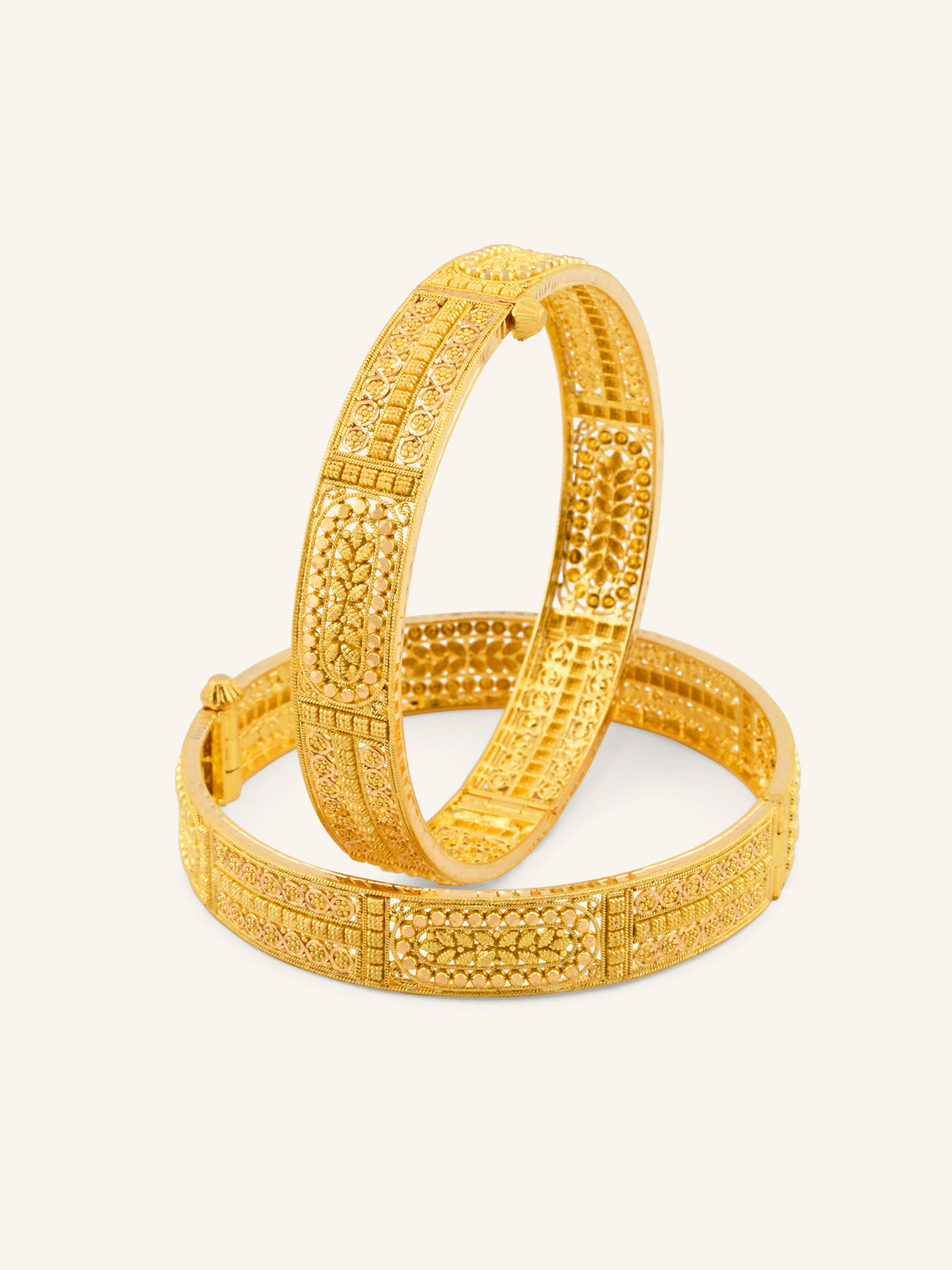 22ct Gold Screw Patta Pair Bangles