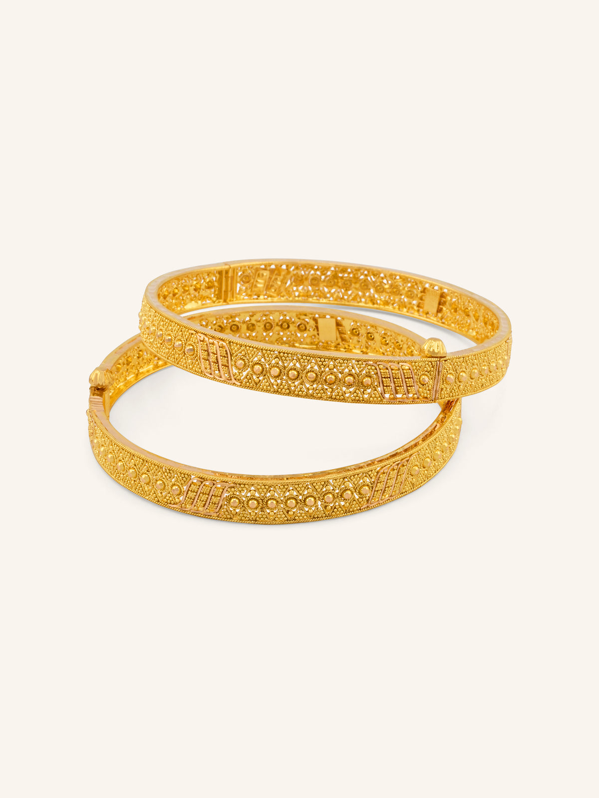 22ct Gold Screw Patta Pair Bangles