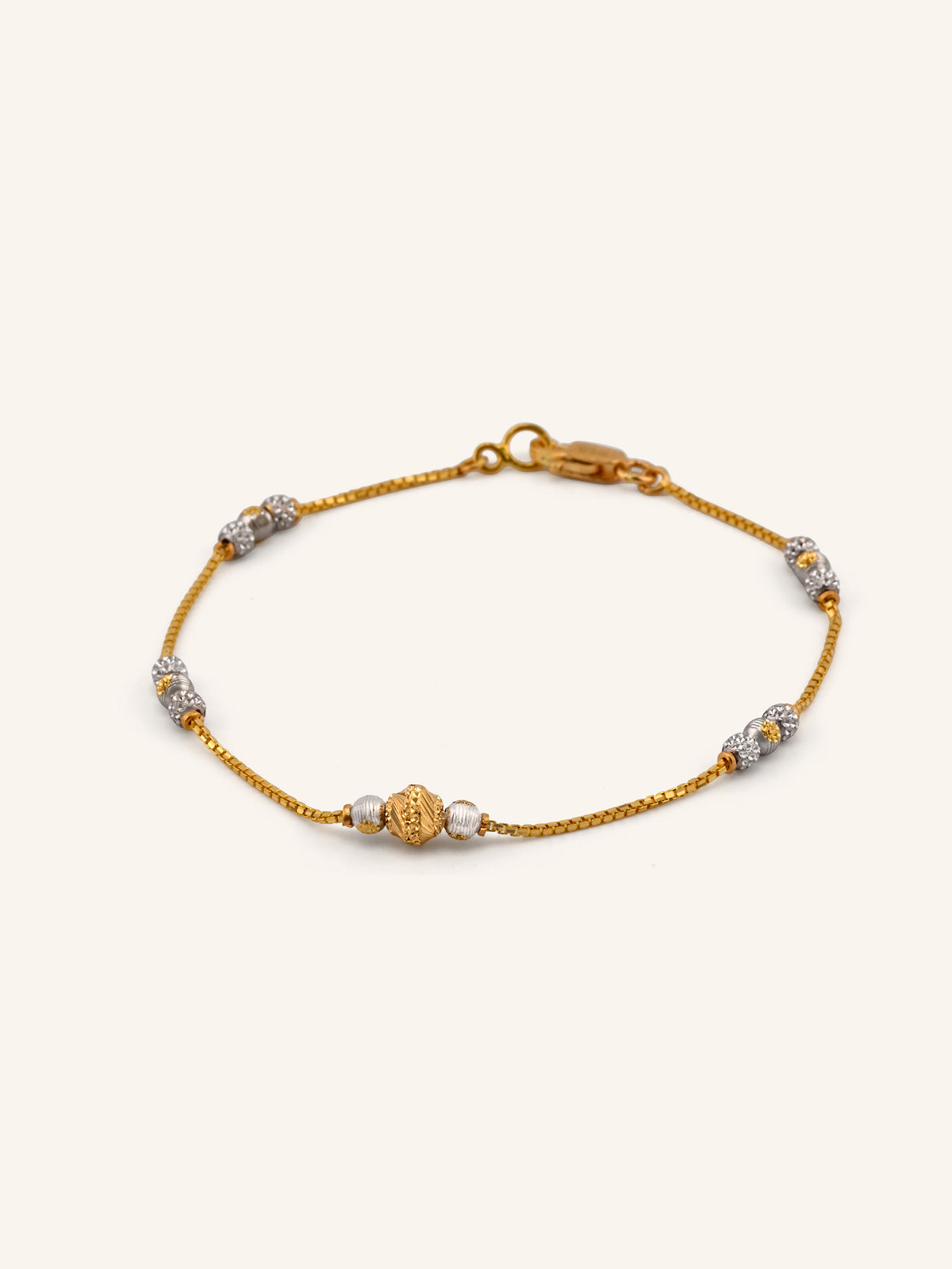 22ct Gold Two Tone Ball Bracelet