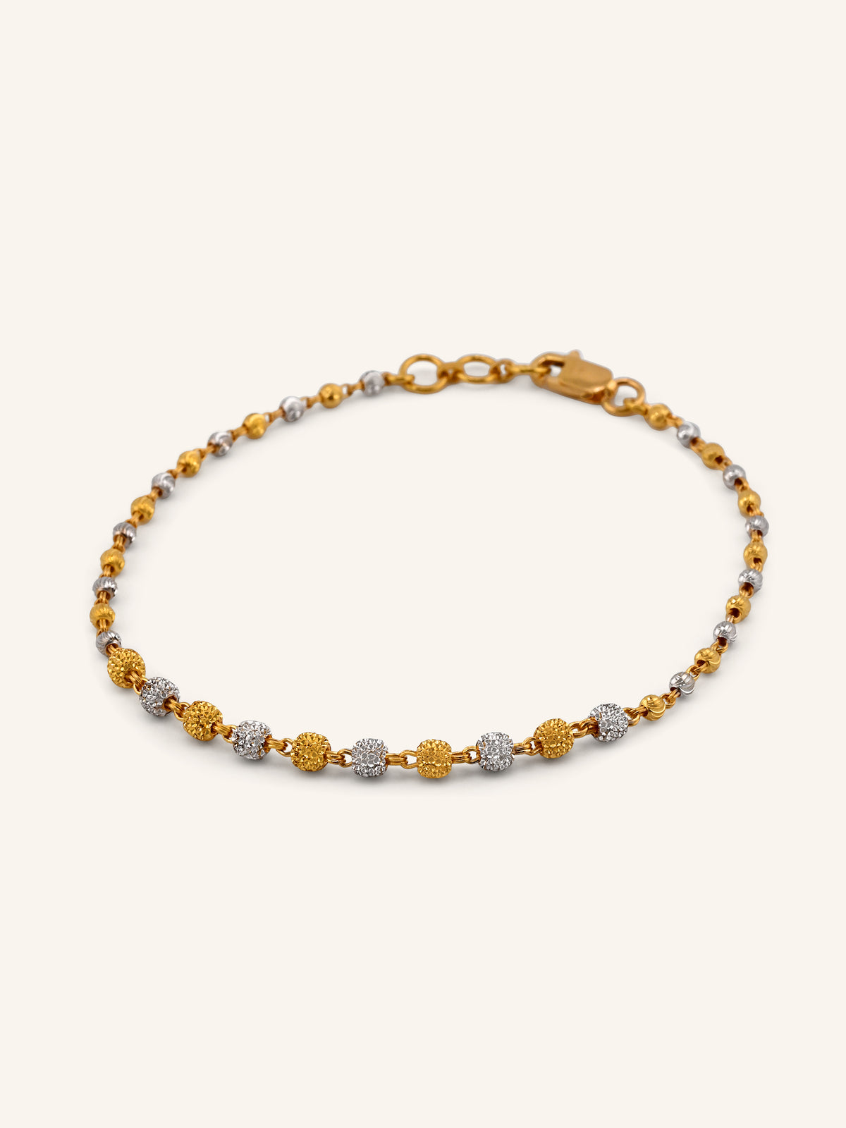 22ct Gold Two Tone Ball Bracelet