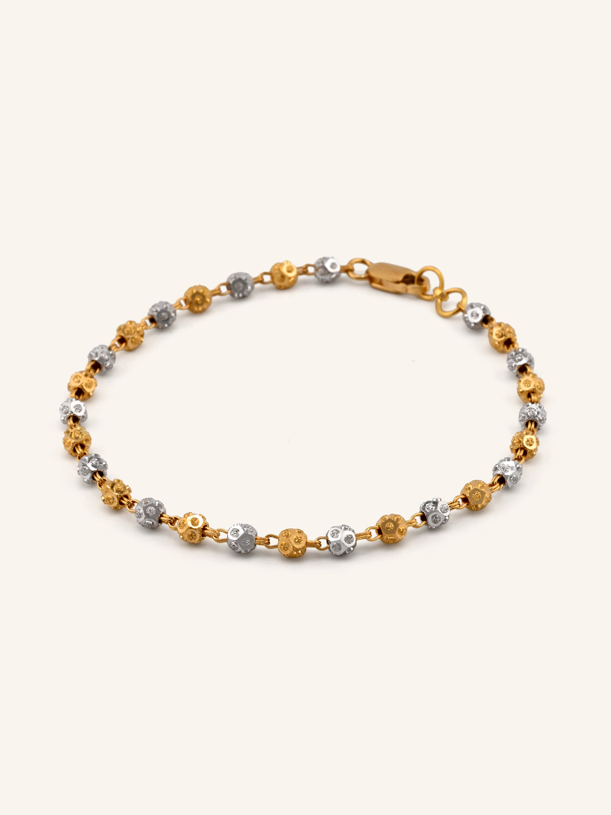 22ct Gold Two Tone Ball Bracelet