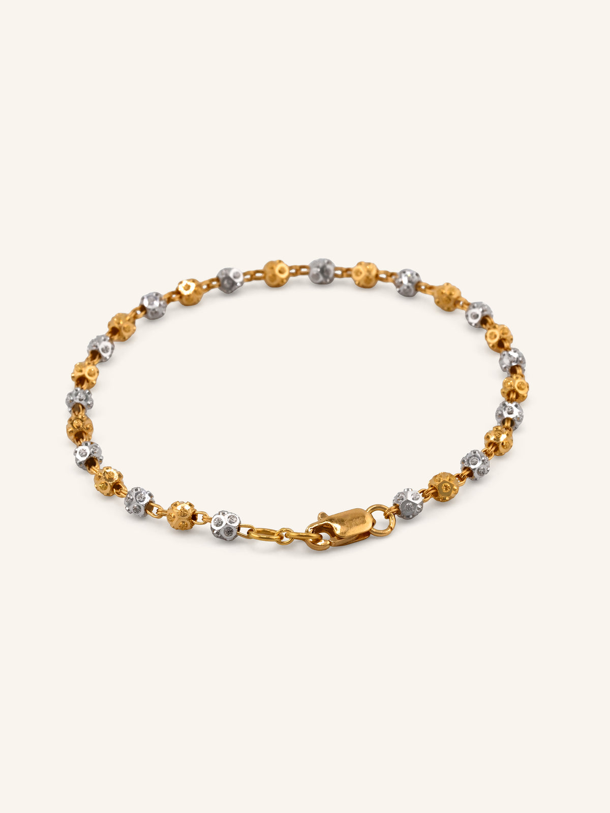 22ct Gold Two Tone Ball Bracelet