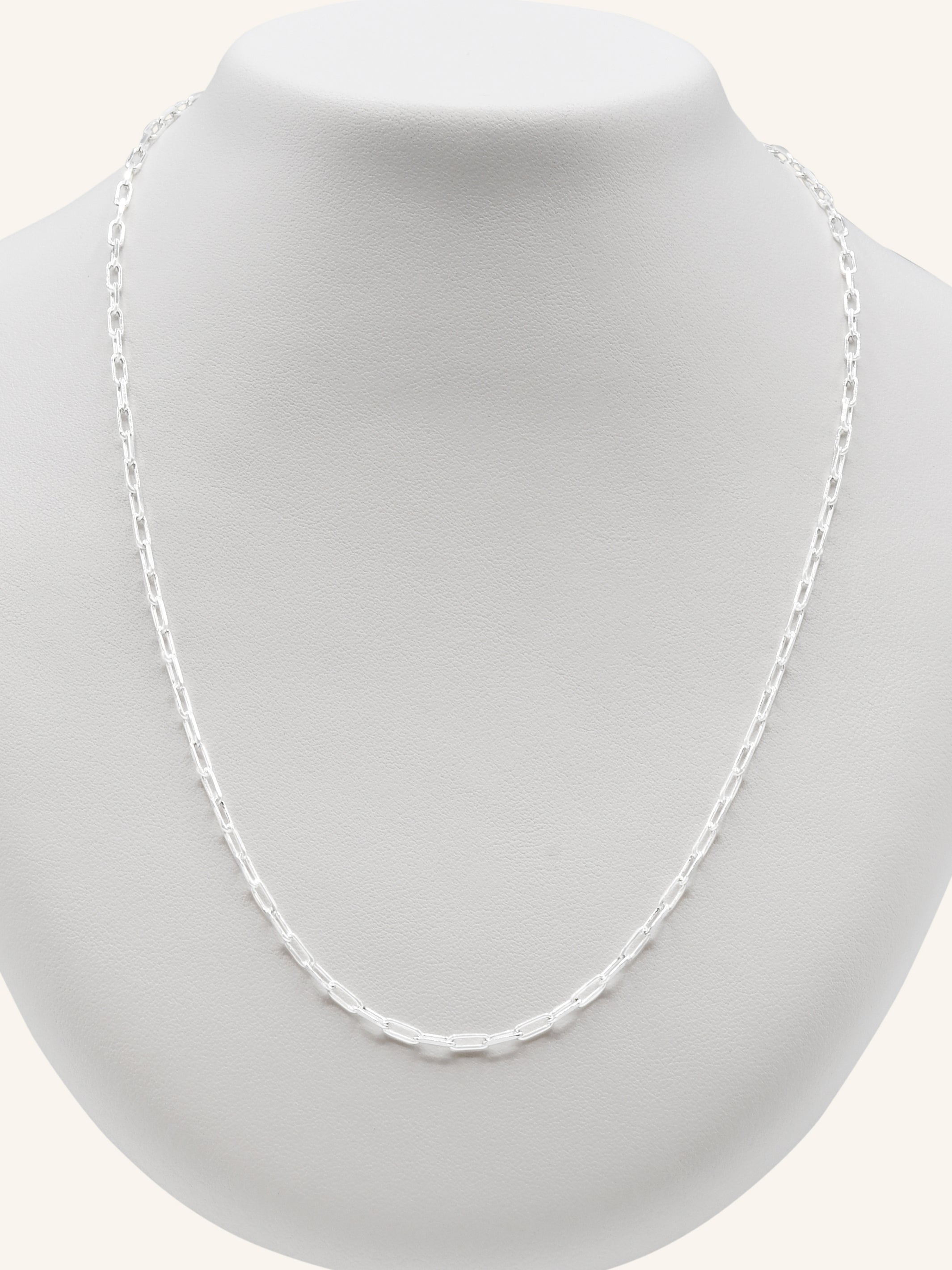 925 Sterling Silver Paperclip Chain 50cm