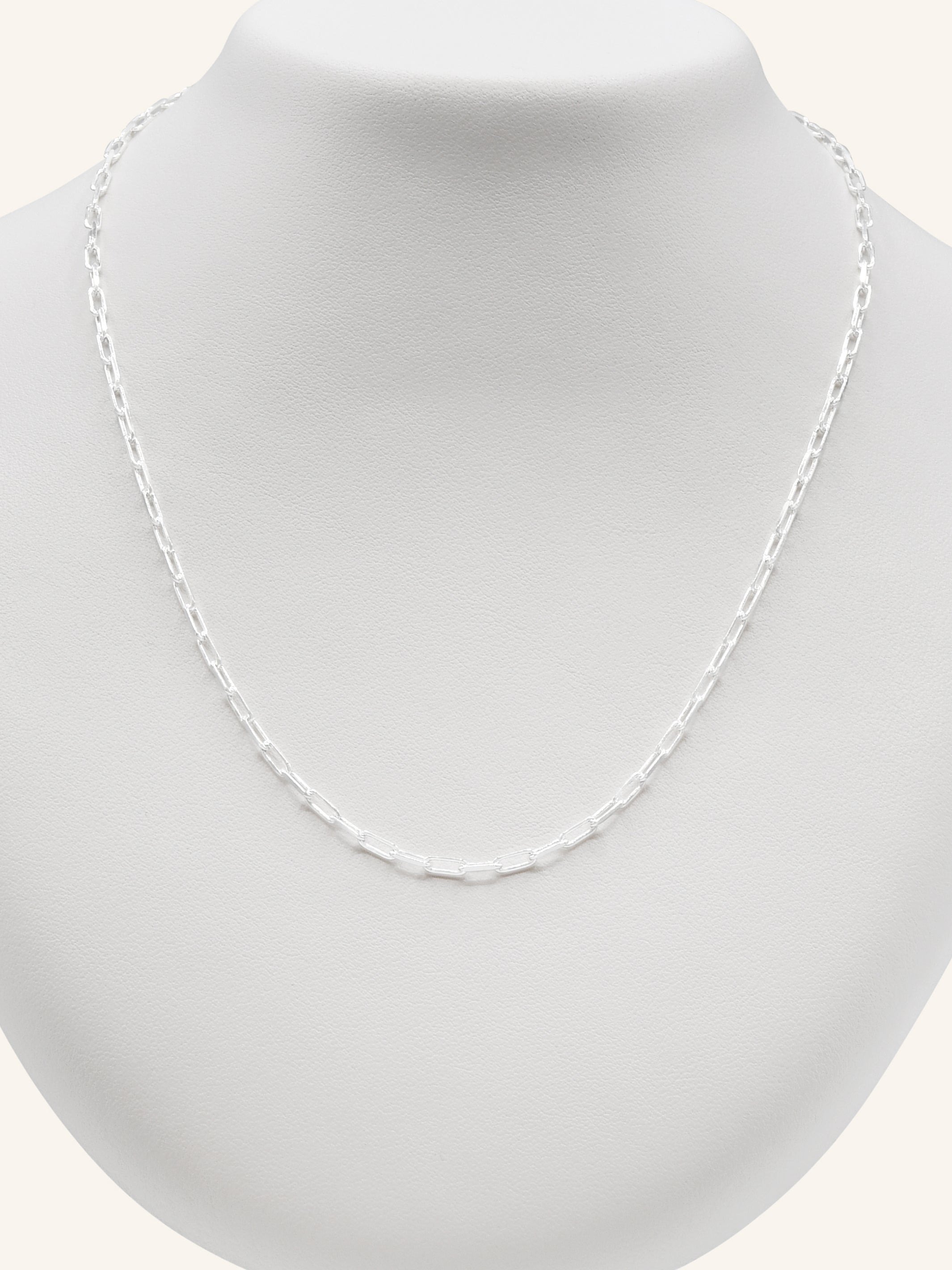 925 Sterling Silver Paperclip Chain 45 cm