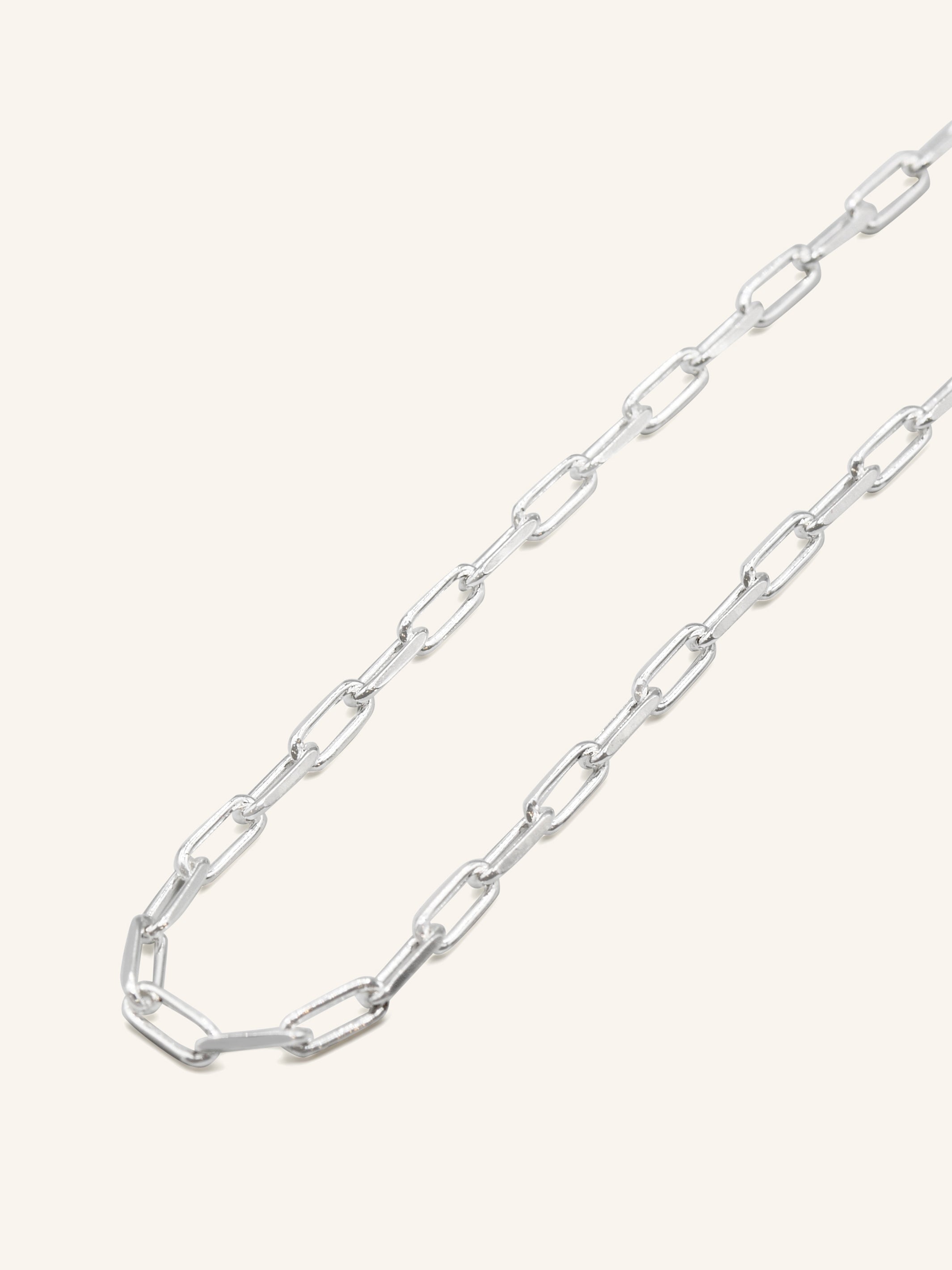 925 Sterling Silver Paperclip Chain 50cm