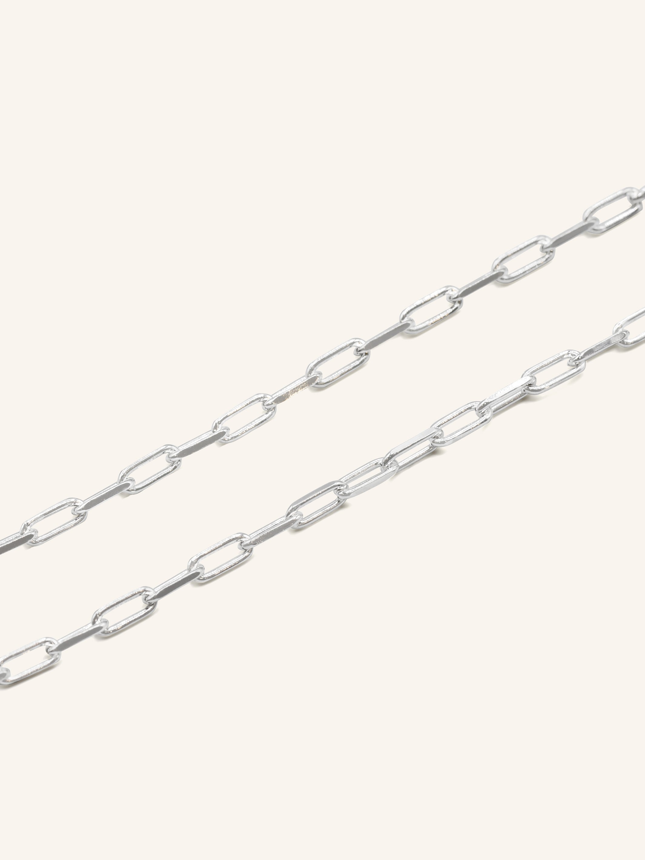925 Sterling Silver Paperclip Chain 45 cm
