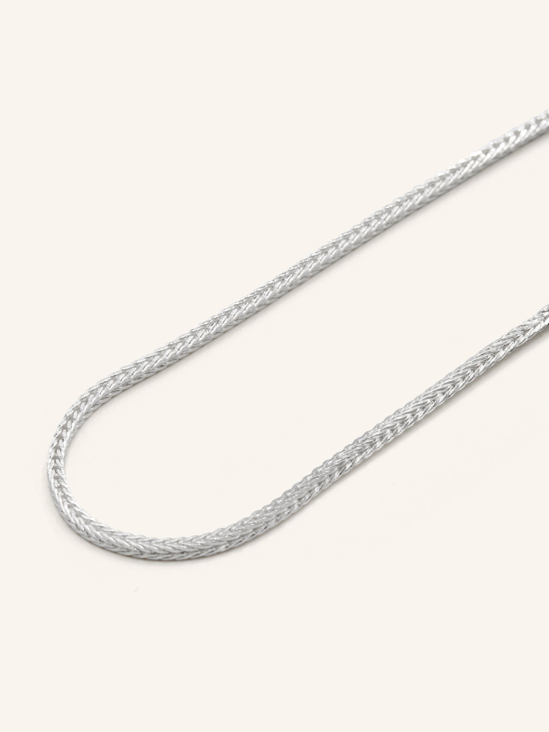 925 Sterling Silver Fox Tail Chain 45cm