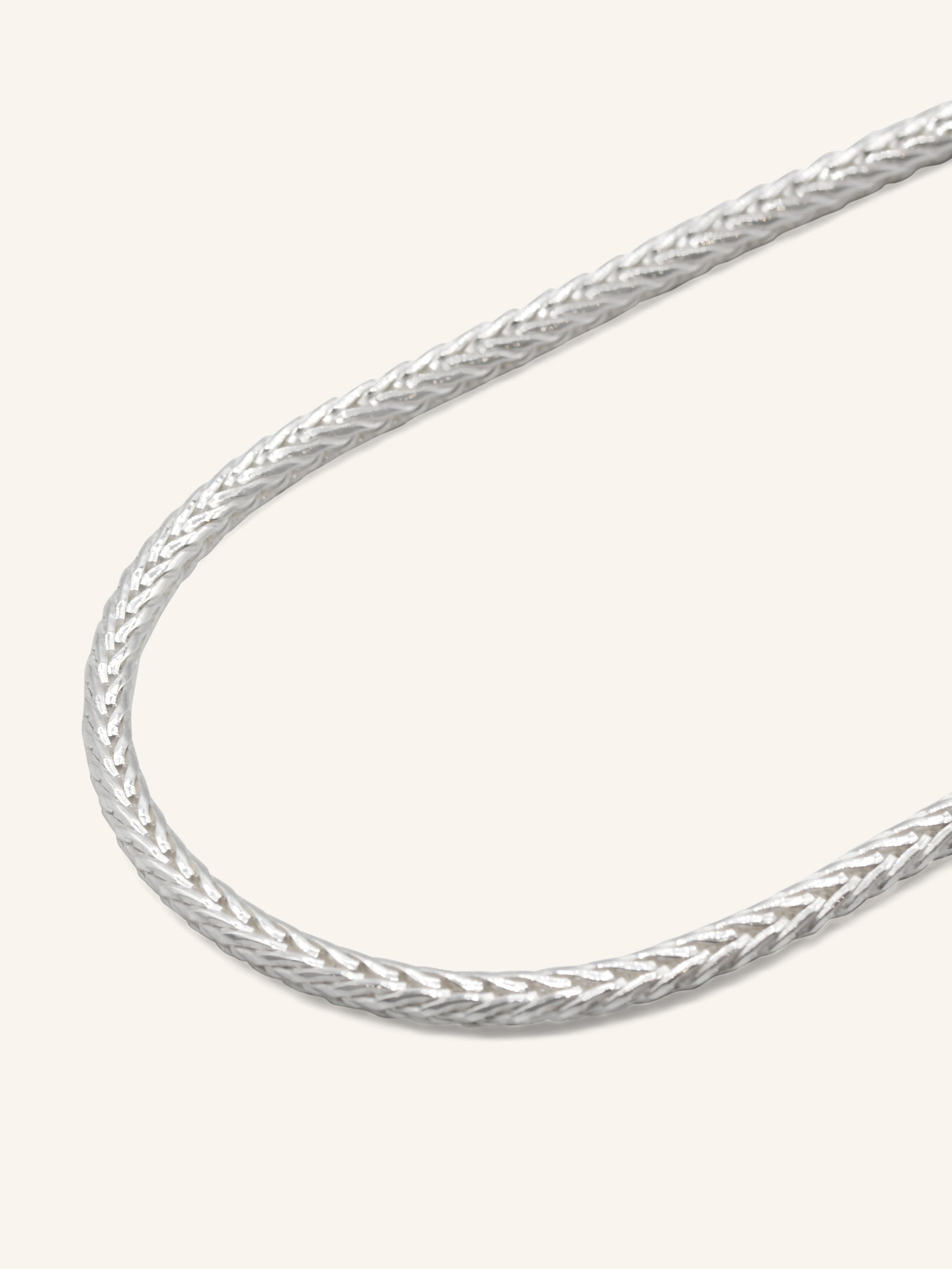 925 Sterling Silver Fox Tail Chain 45cm
