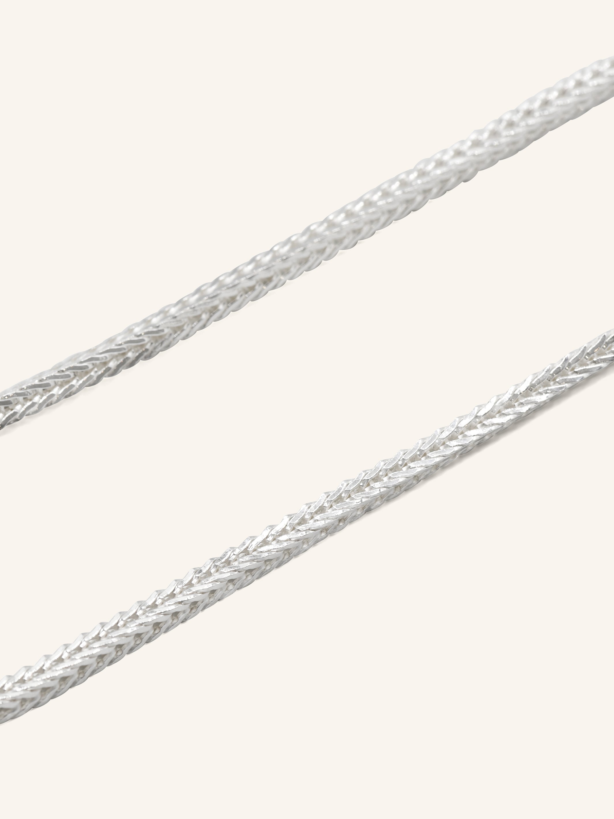 925 Sterling Silver Fox Tail Chain 50cm