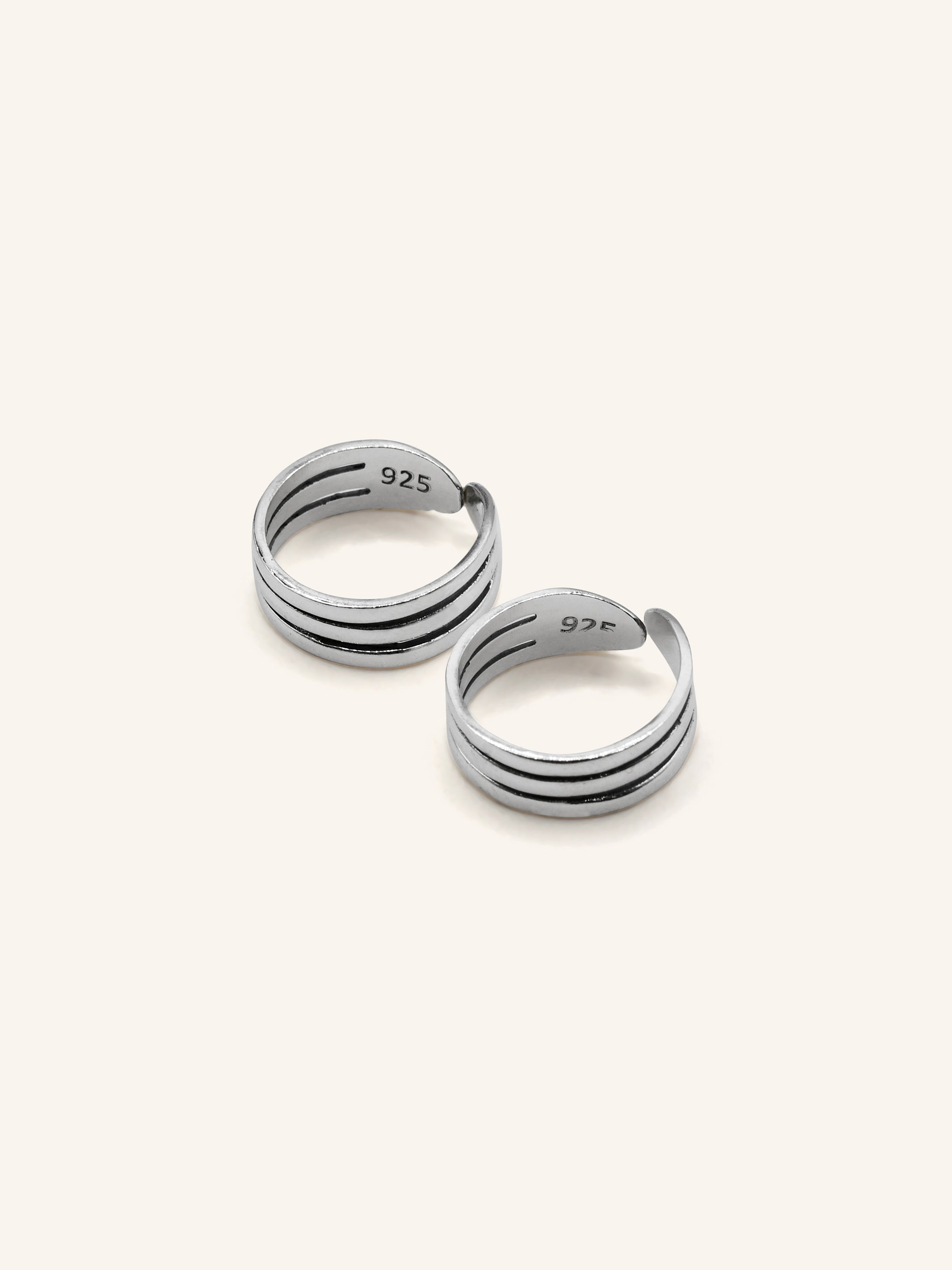 925 Sterling Silver Pair Toe Ring