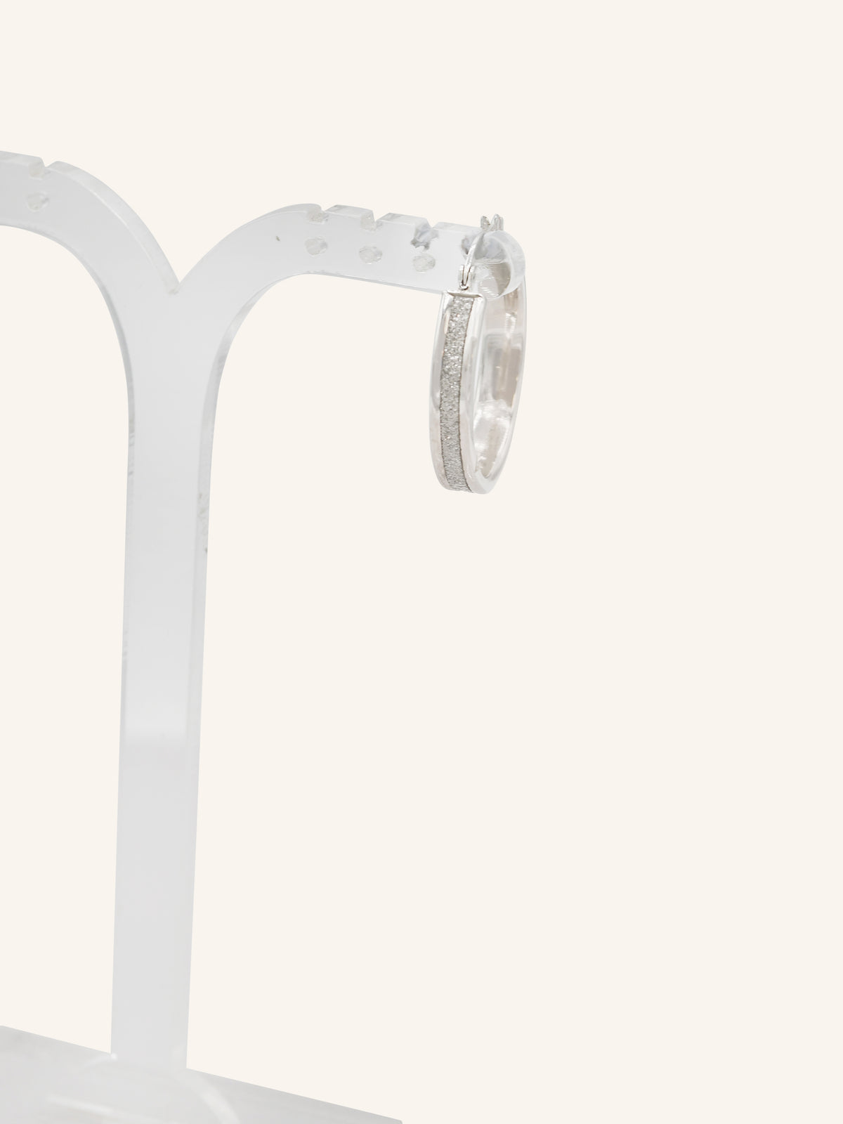 Sterling Silver Glitter Hoop Earrings