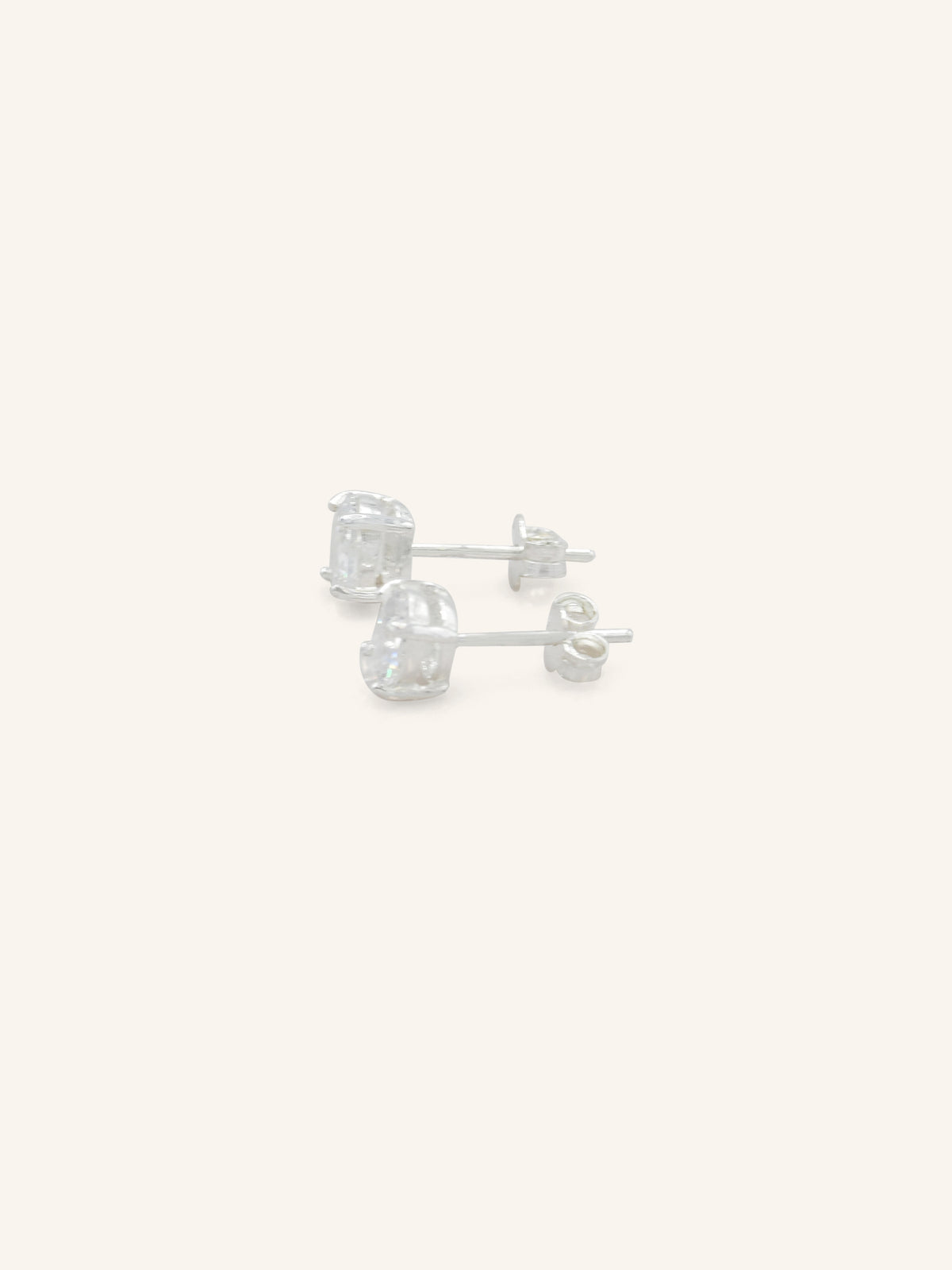 Oval CZ Sterling Silver Studs