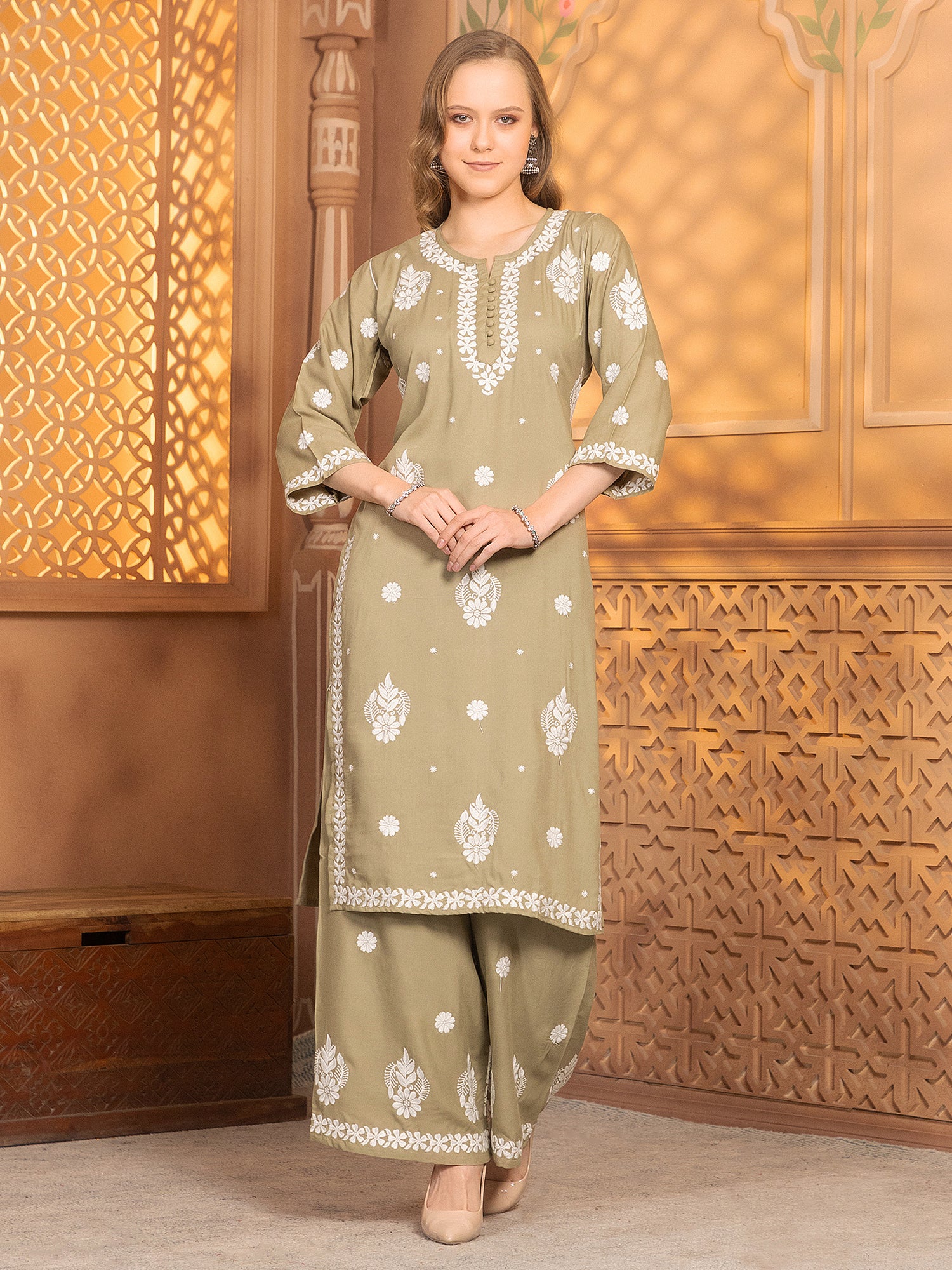 Hasvika Kurti With Palazzo