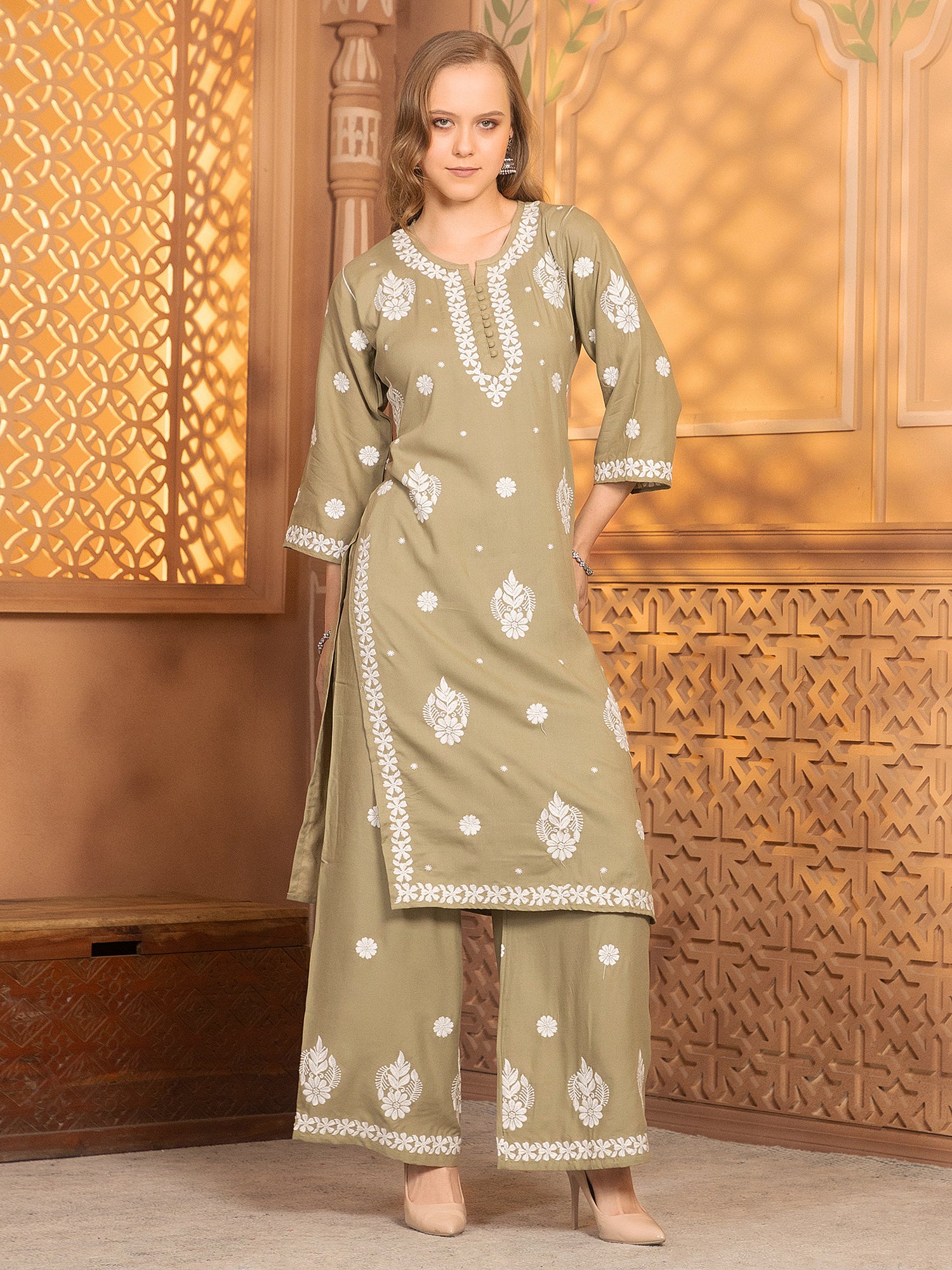 Hasvika Kurti With Palazzo