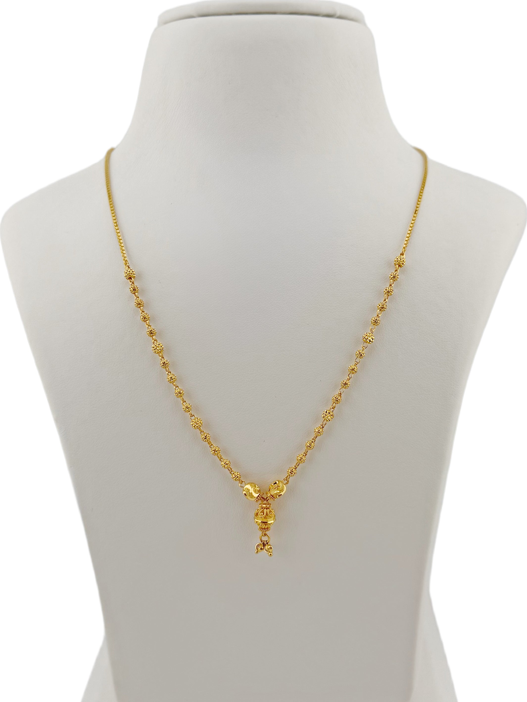 22ct Gold Ball Mala Fancy Chain