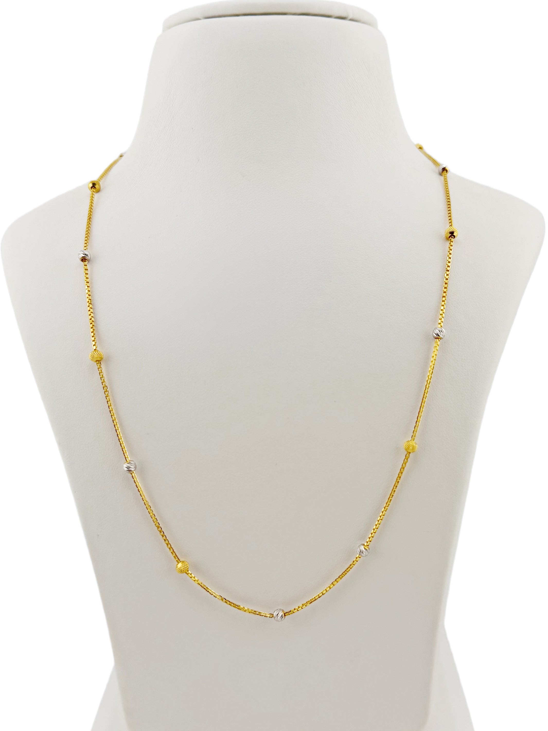 22ct Gold Two Tone Ball Fancy Chain