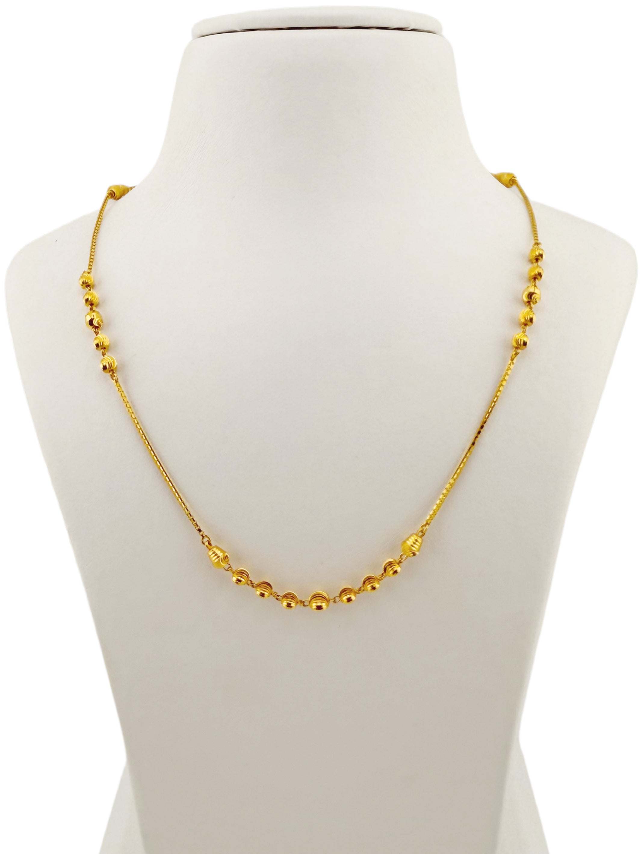 22ct Gold Ball Mala Fancy Chain
