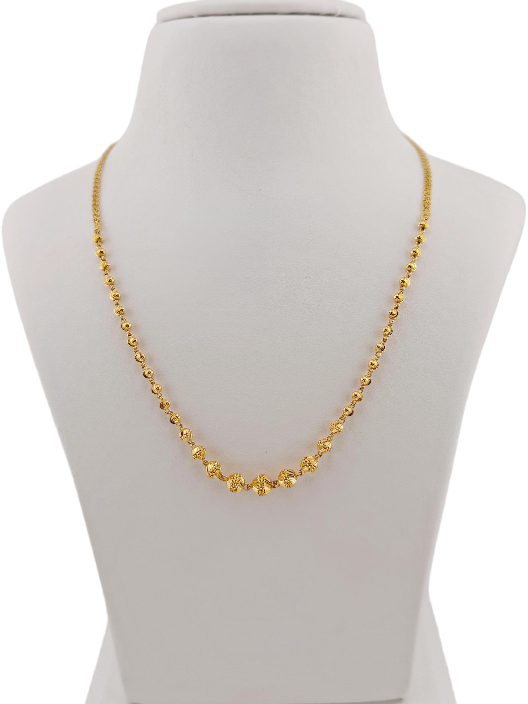 22ct Gold Ball Mala Fancy Chain